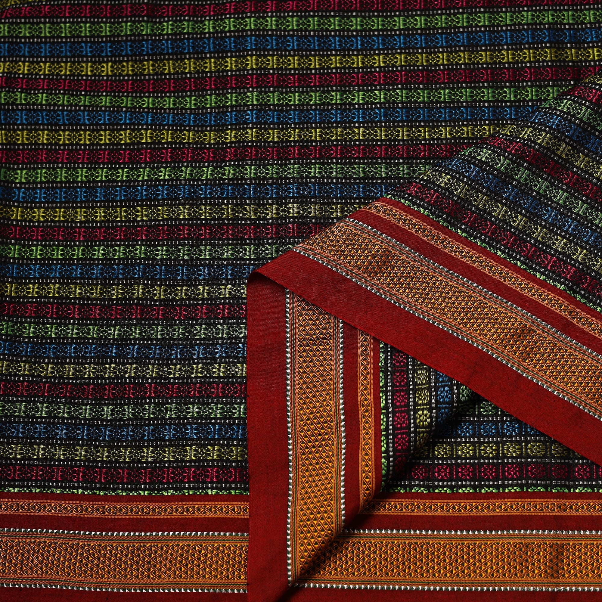Multicolor - Khun Weave Silk Cotton Fabric 07 - Image 3