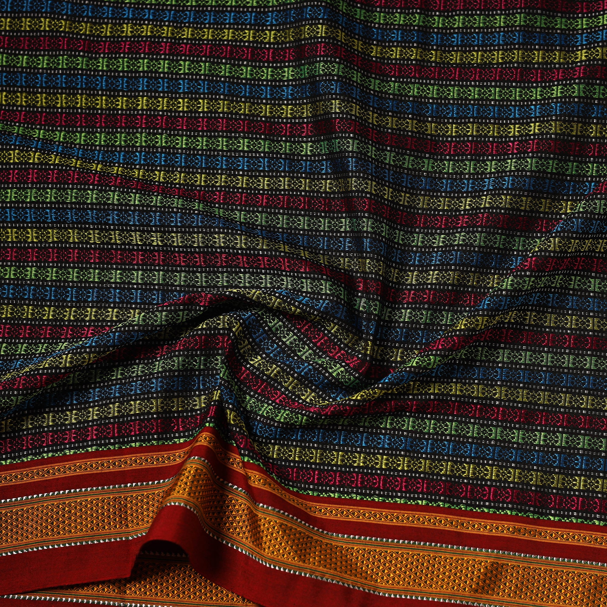 Multicolor - Khun Weave Silk Cotton Fabric 07 - Image 4