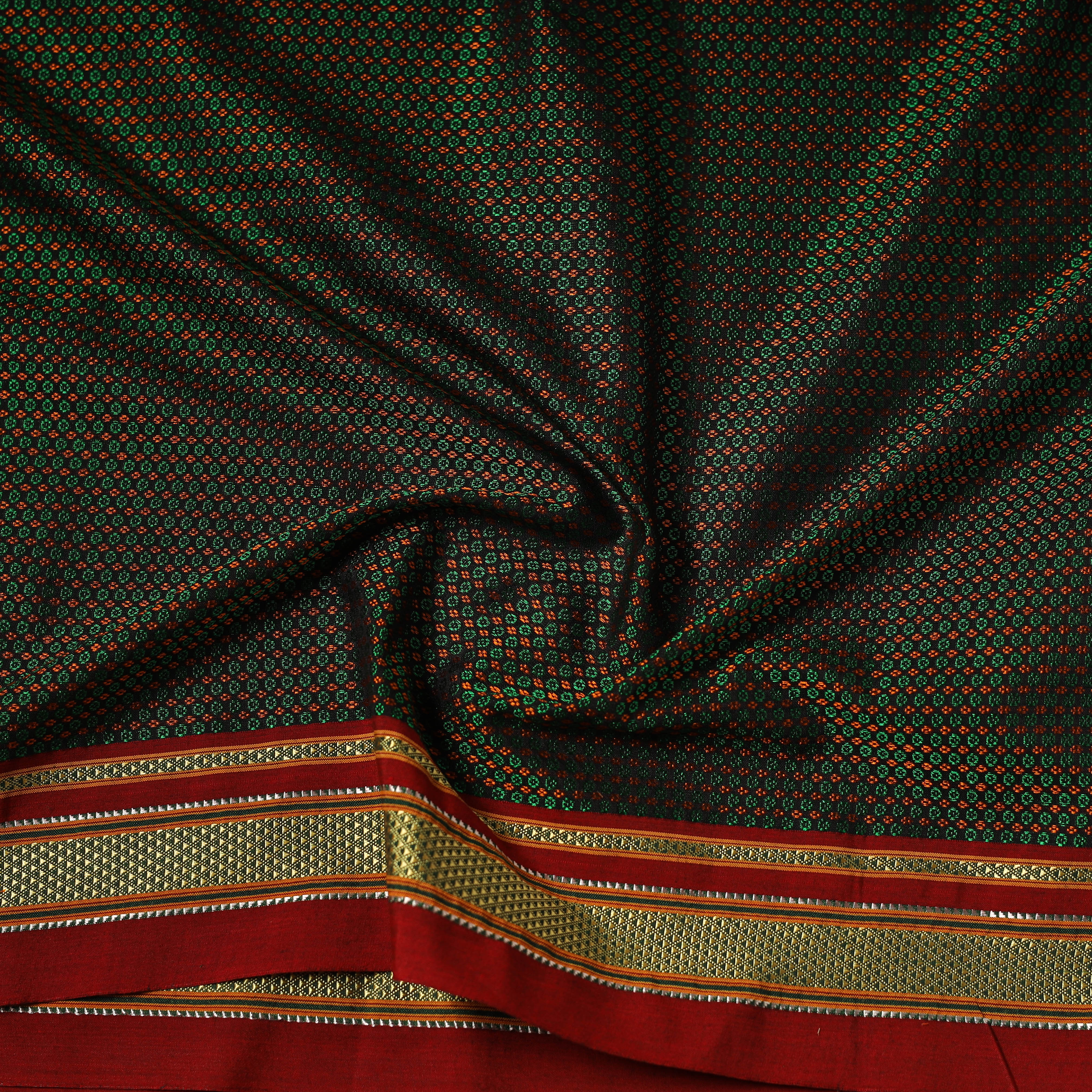 Green - Khun Weave Silk Cotton Fabric 08 - Image 4