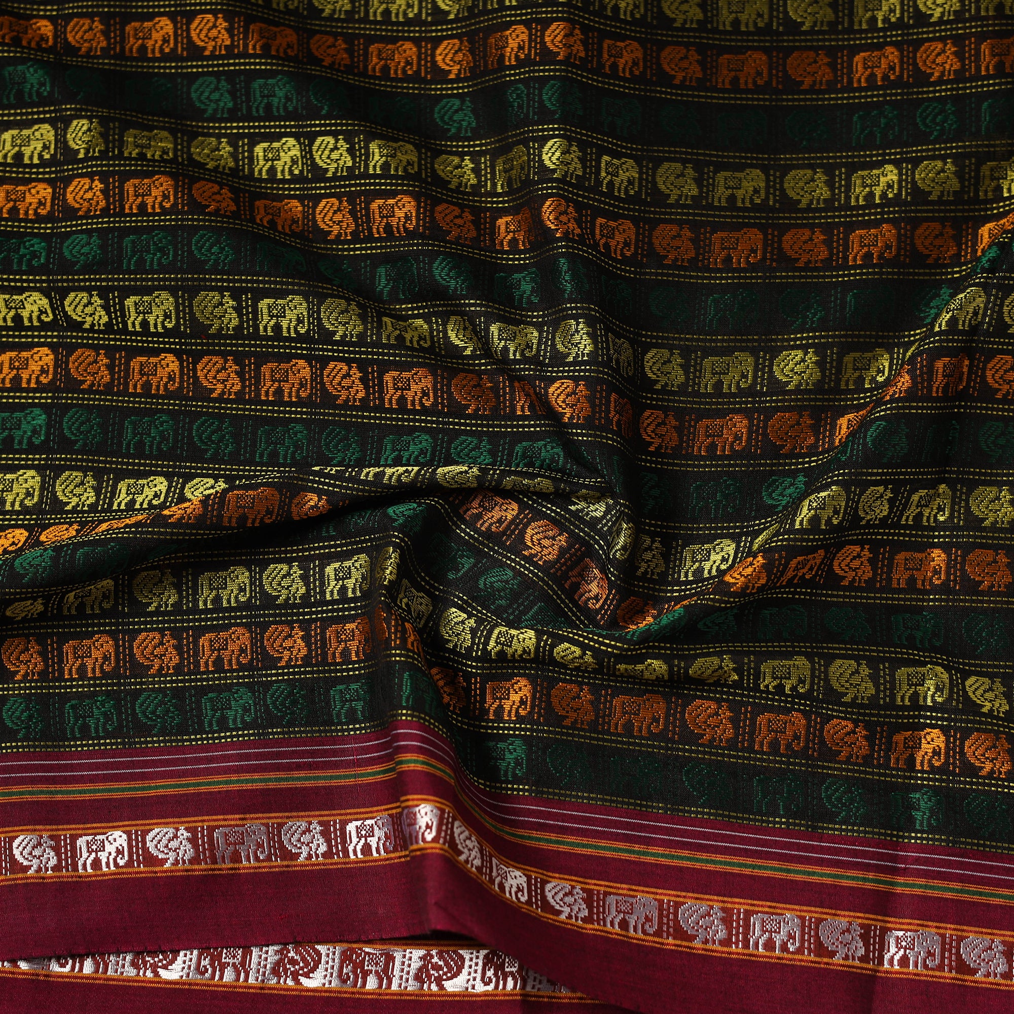 Multicolor - Khun Weave Silk Cotton Fabric 09 - Image 4