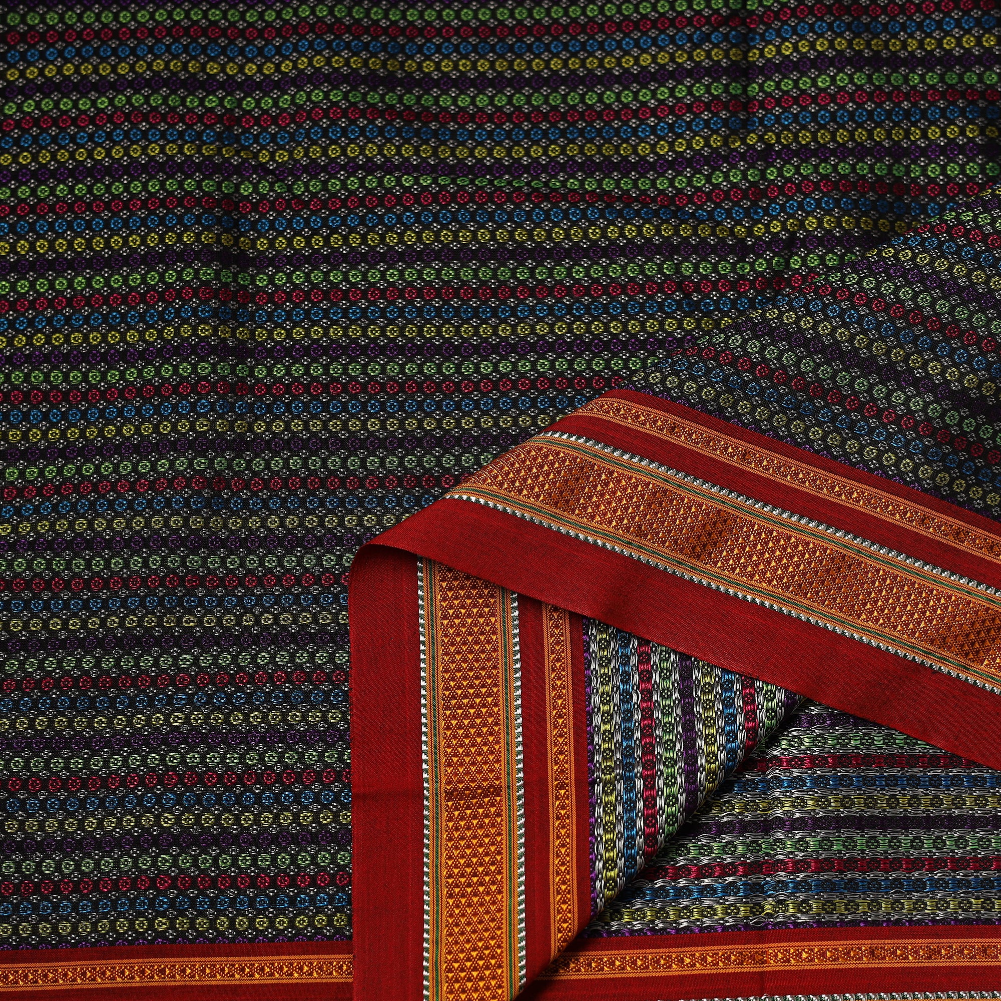 Multicolor - Khun Weave Silk Cotton Fabric 16 - Image 3