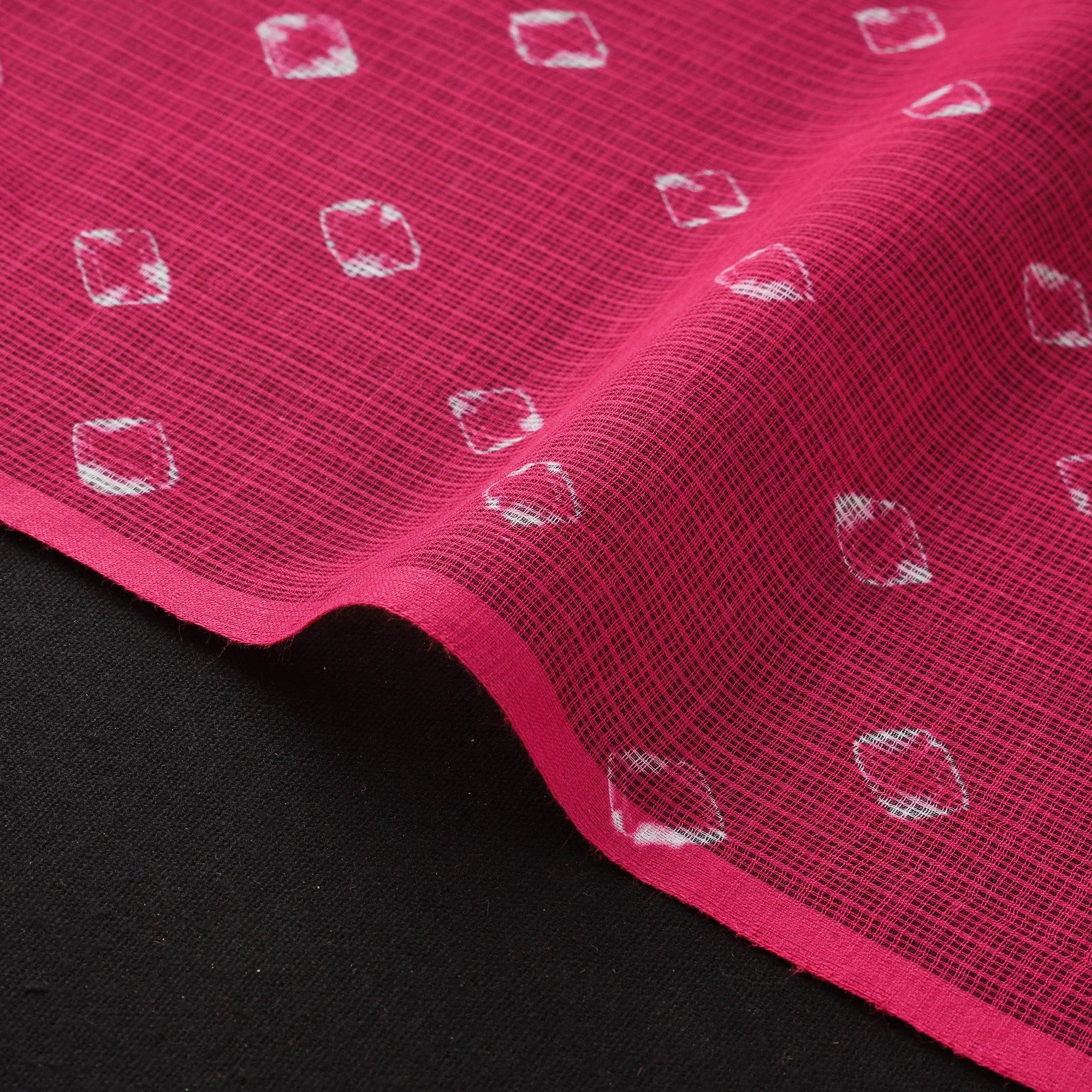 Pink - Kota Doria Cotton Bandhani Tie-Dye Fabric 22 - Image 4
