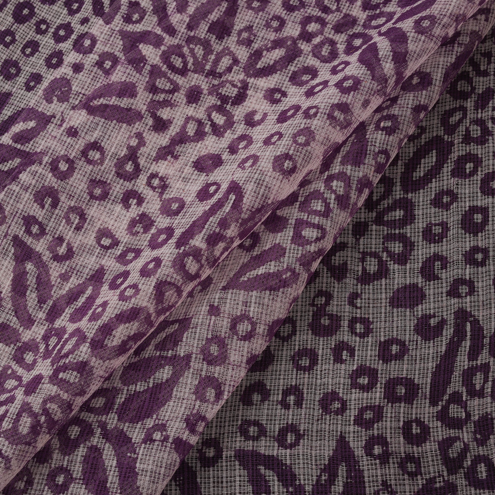Kota Doria Cotton Hand Block Batik Print Fabric 02