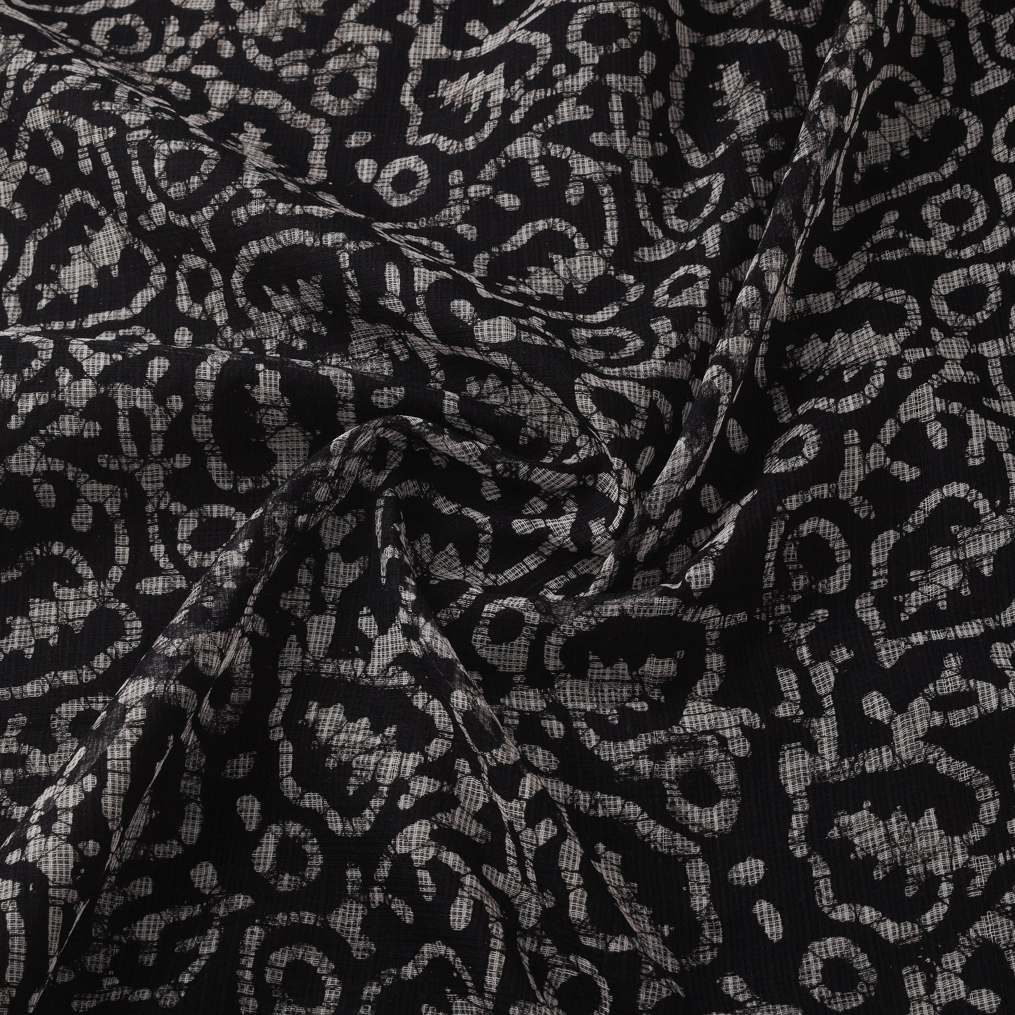 Kota Doria Cotton Hand Block Batik Print Fabric 10 - Image 3