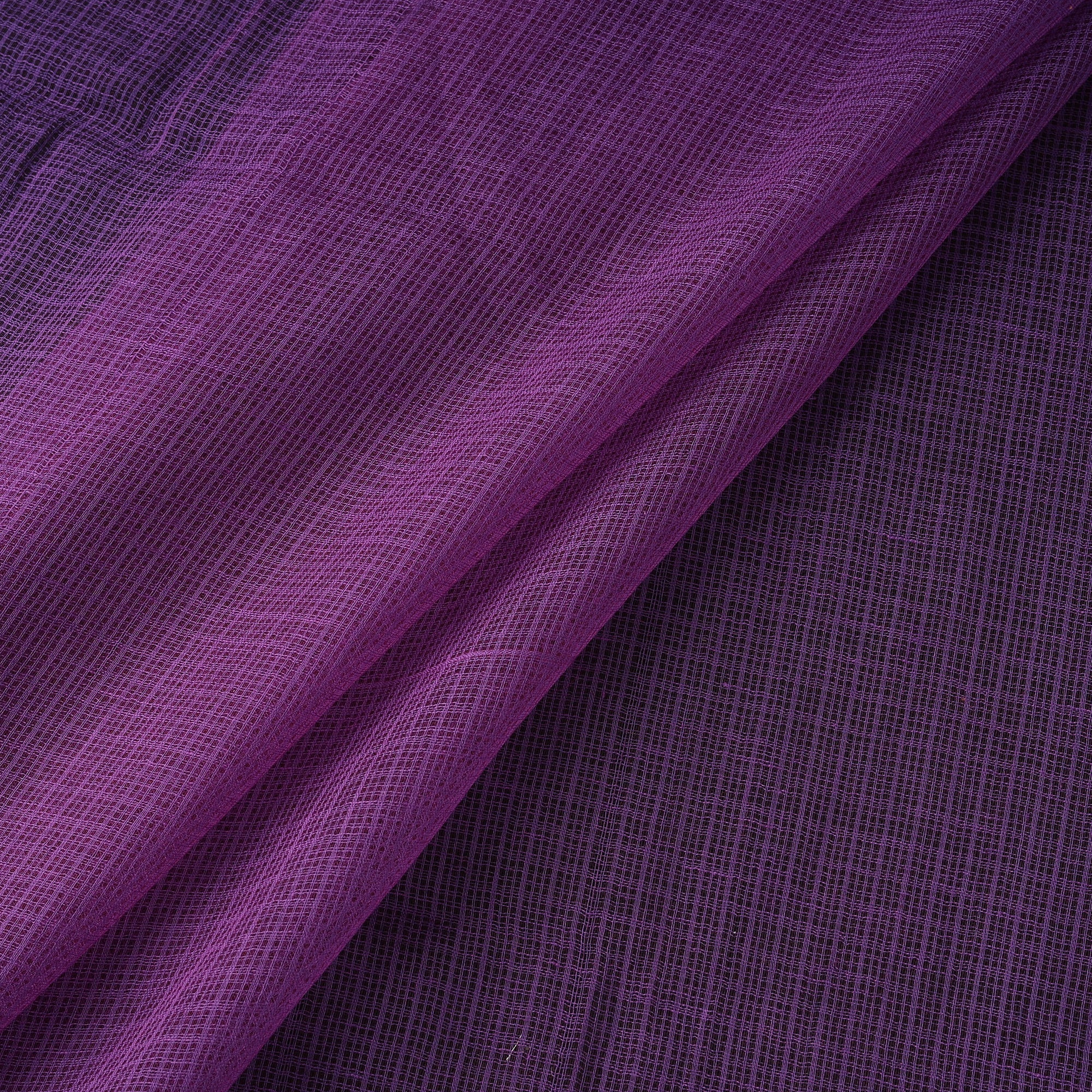 Purple - Kota Doria Cotton Plain Fabric 01