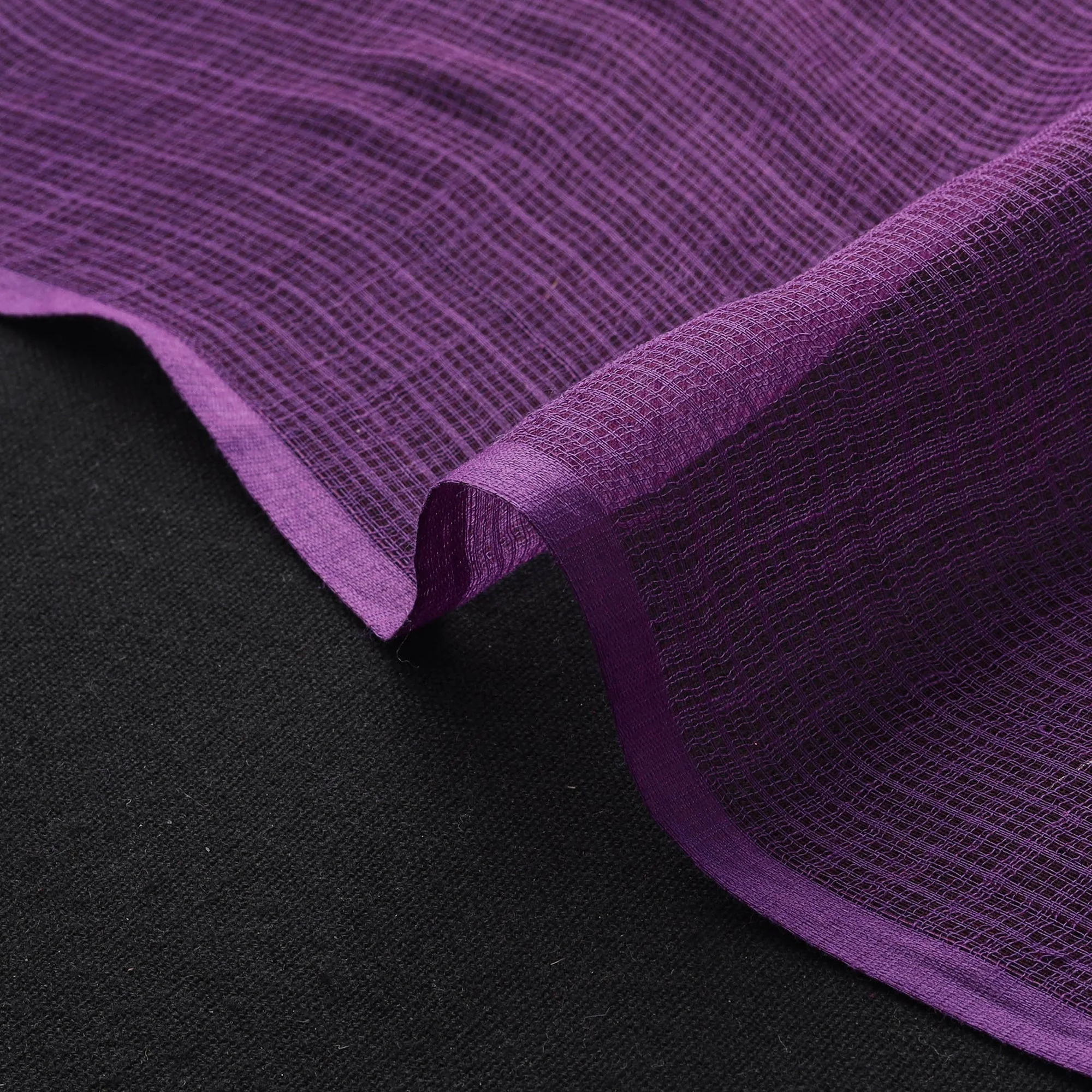 Purple - Kota Doria Cotton Plain Fabric 01 - Image 4