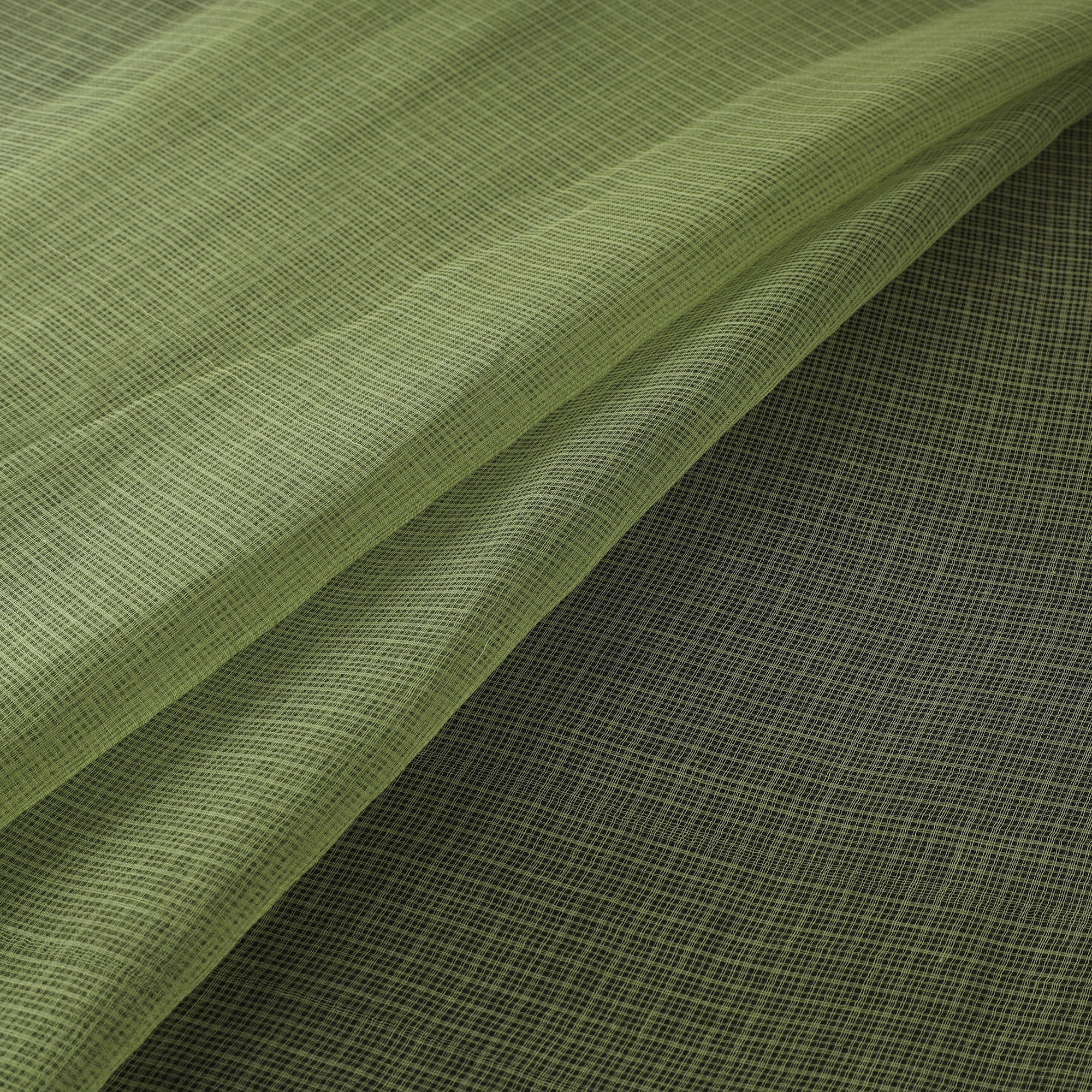 Green - Kota Doria Cotton Plain Fabric 01