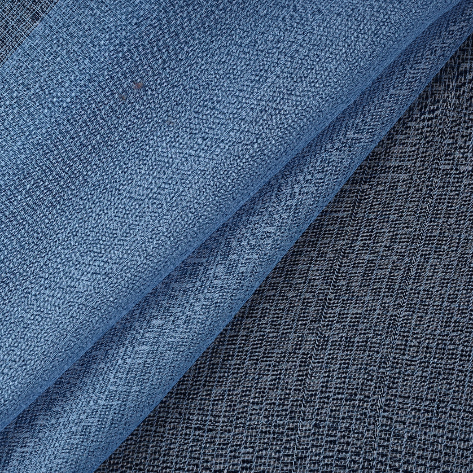 Blue - Kota Doria Cotton Plain Fabric 05