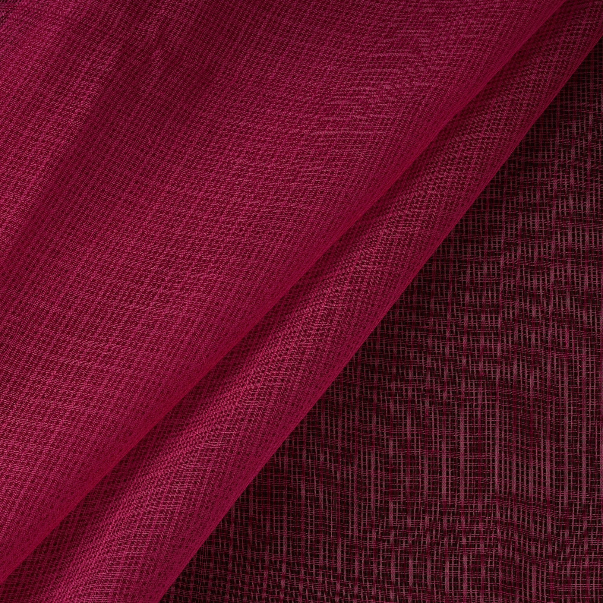 Red - Pink - Kota Doria Cotton Plain Fabric 12