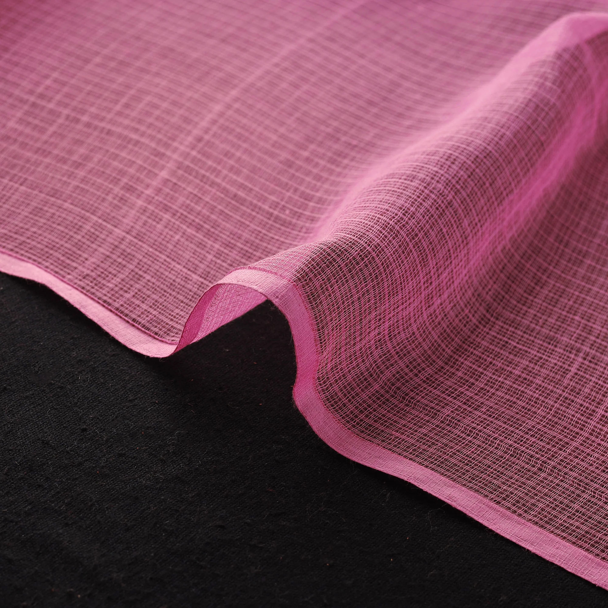 Pink - Kota Doria Cotton Plain Fabric 14 - Image 4