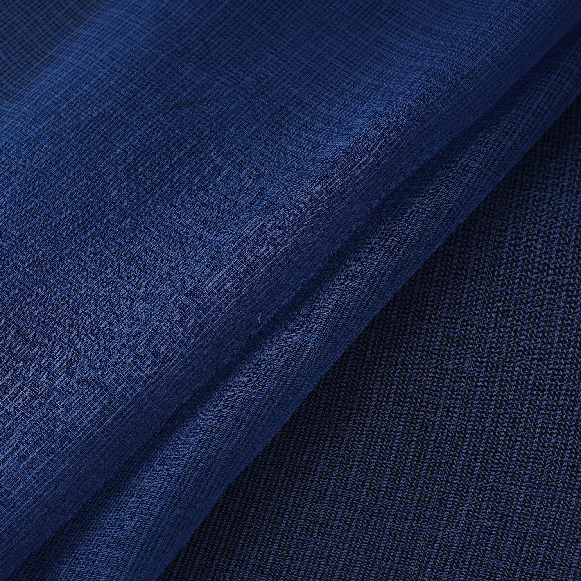 Blue - Kota Doria Cotton Plain Fabric 17