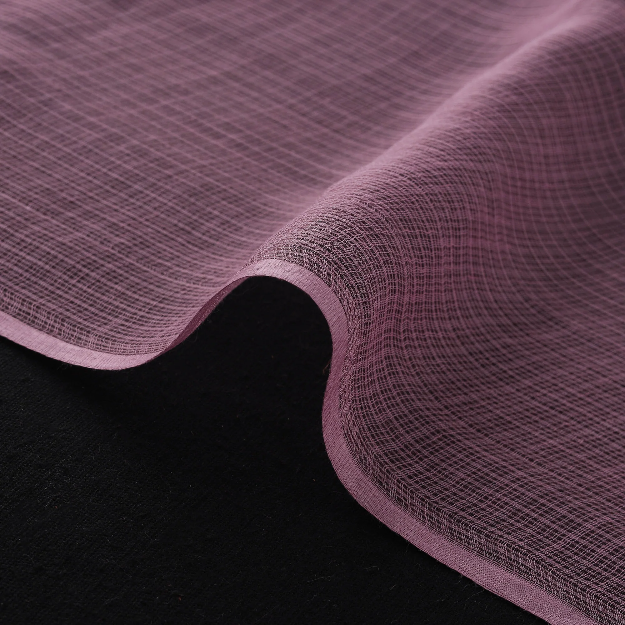 Purple - Kota Doria Cotton Plain Fabric 17 - Image 4