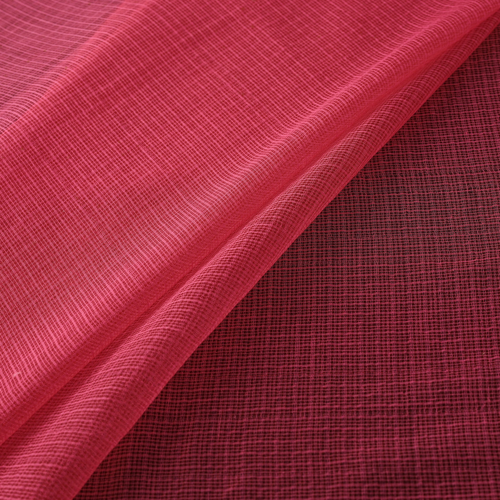 Pink - Kota Doria Cotton Plain Fabric 22