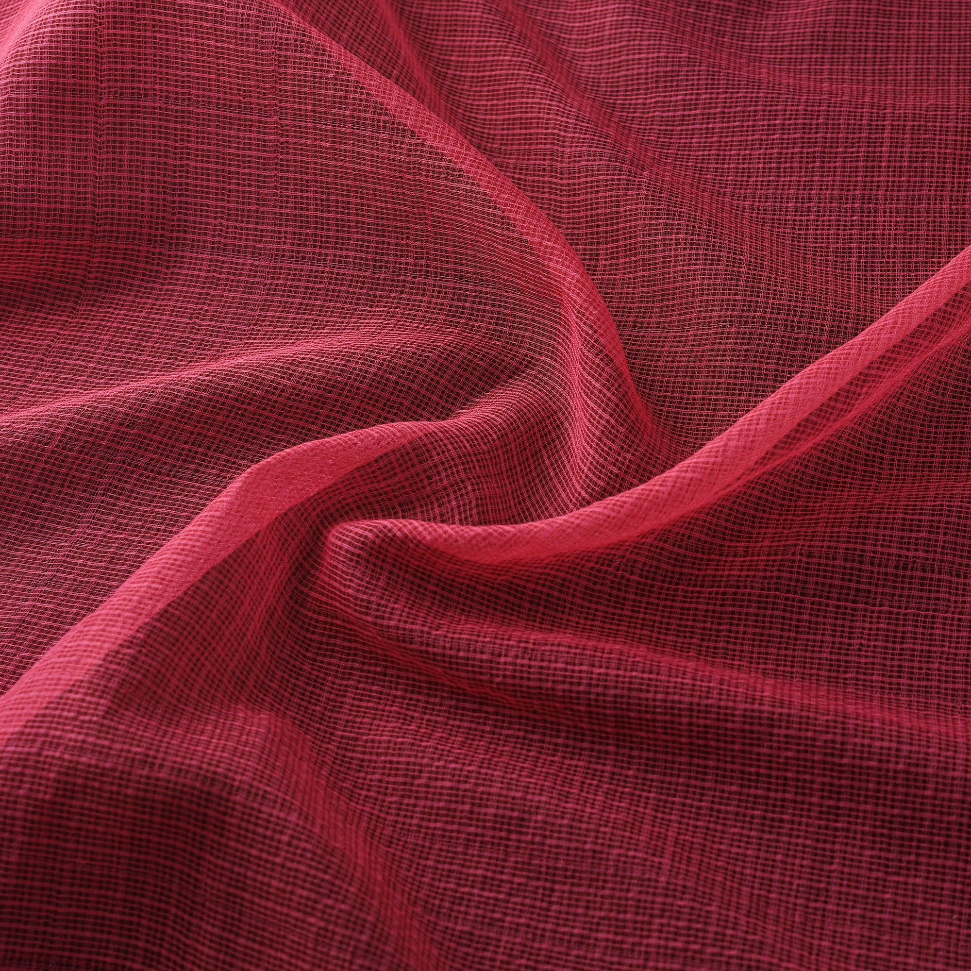 Pink - Kota Doria Cotton Plain Fabric 22 - Image 3