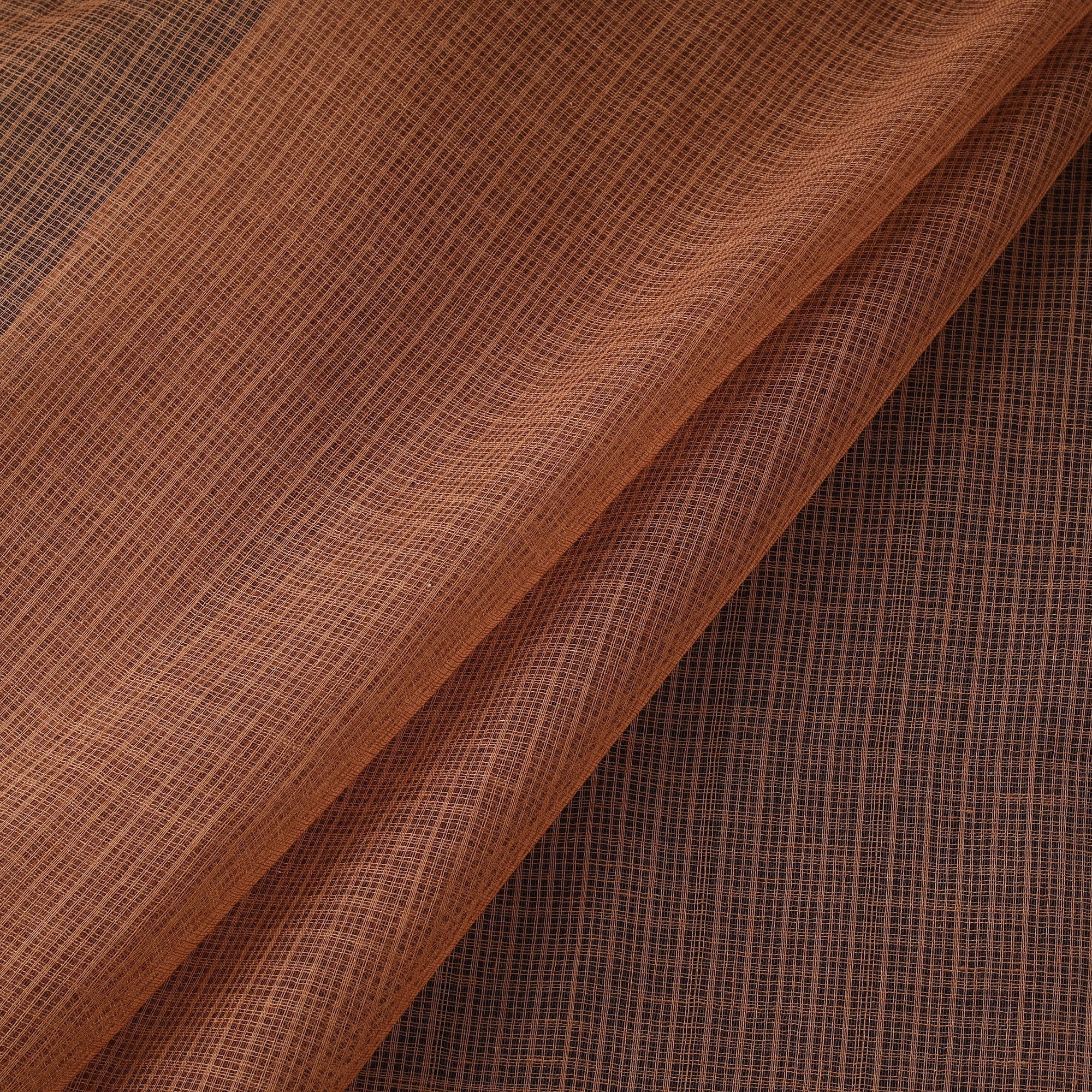 Brown - Kota Doria Cotton Plain Fabric 26