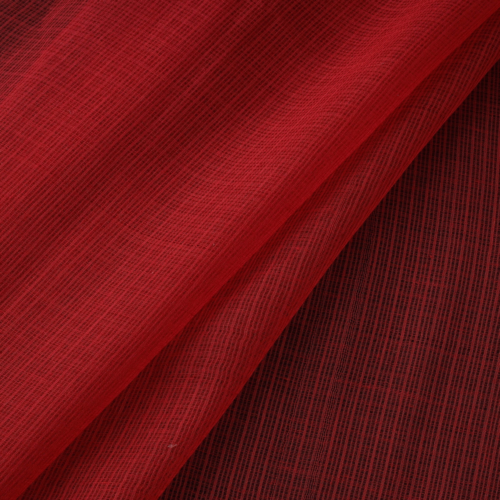 Red - Kota Doria Cotton Plain Fabric 30