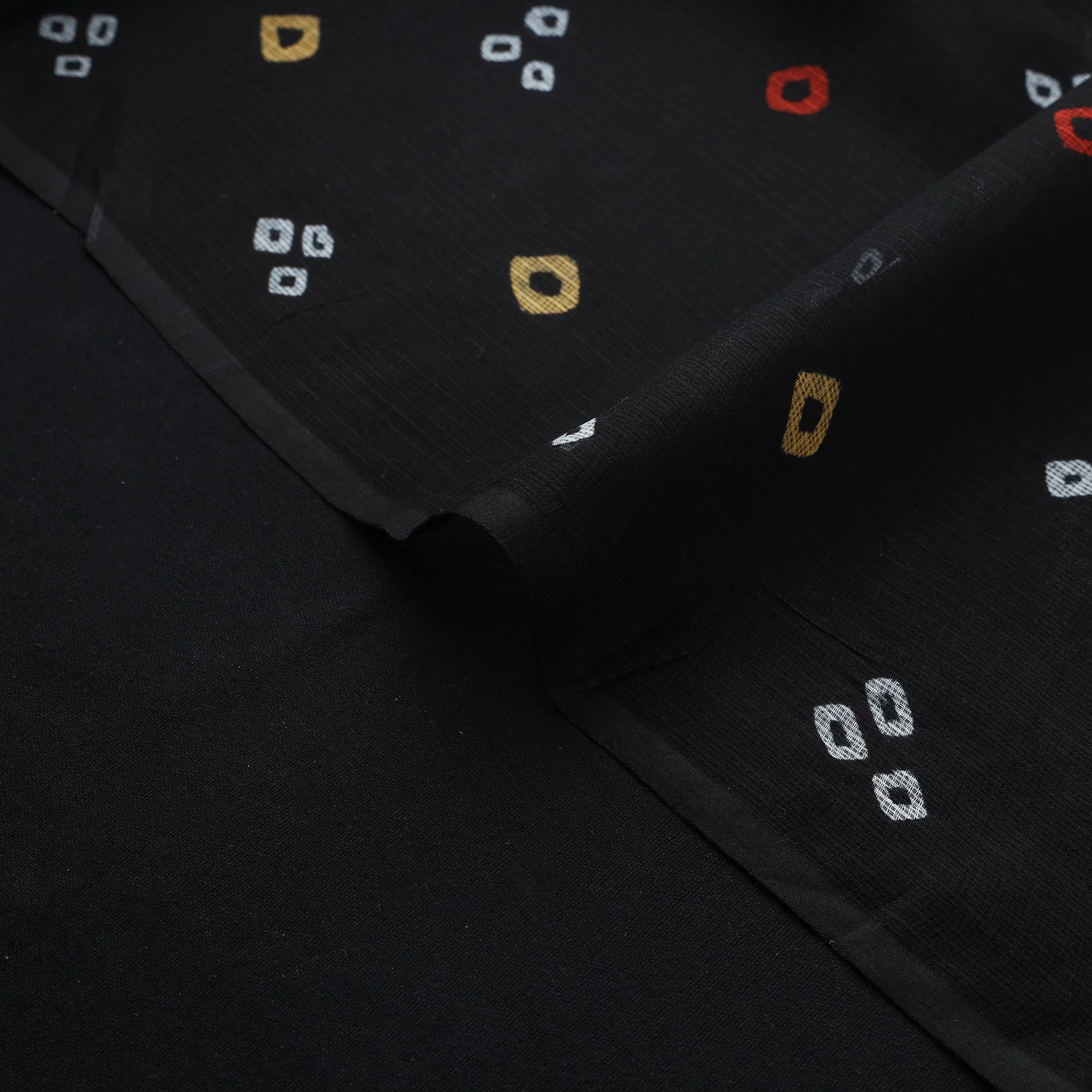 Black - Kota Doria Cotton Tie-Dye Bandhani Fabric 07 - Image 4
