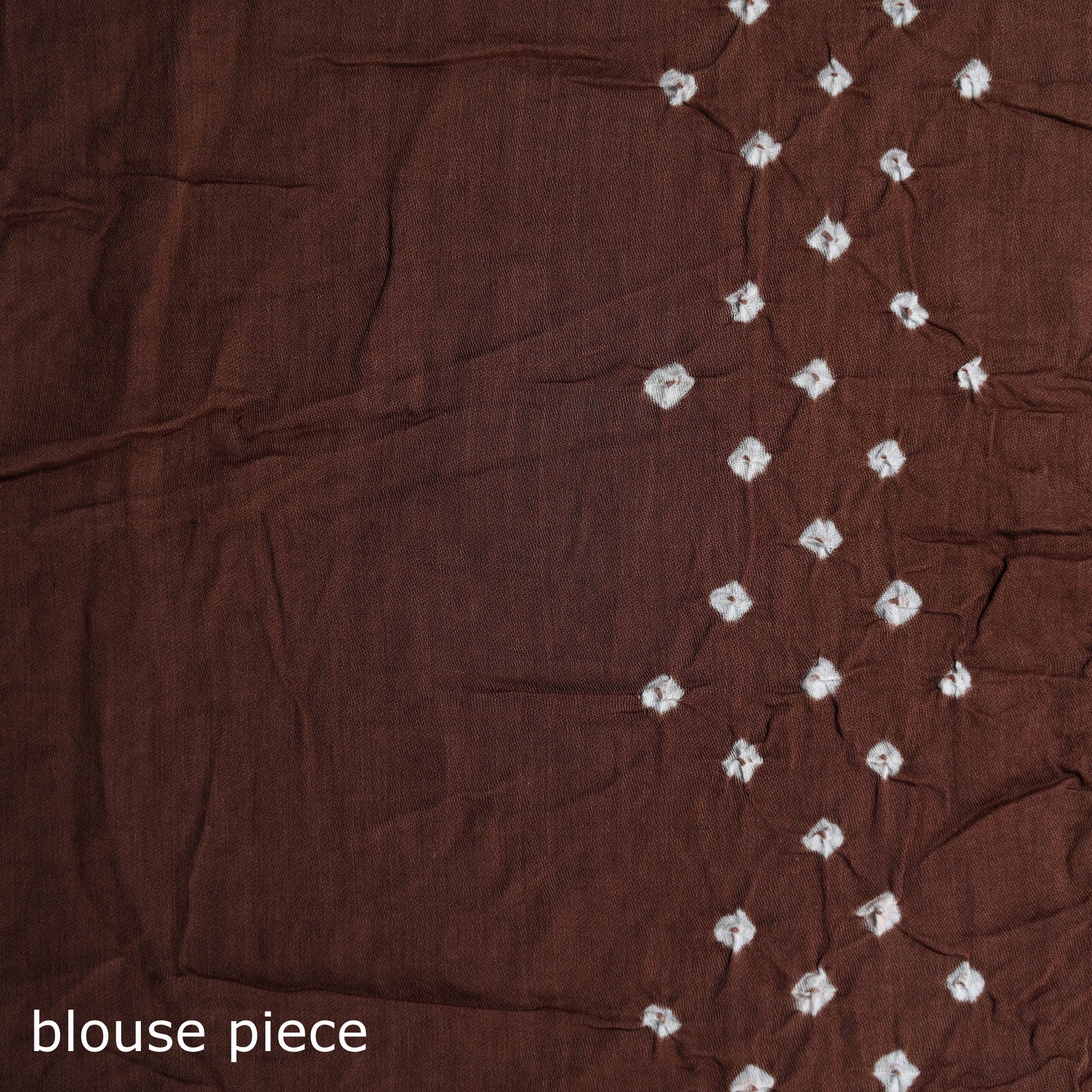 Brown - Kutch Bandhani Tie-Dye Cotton Saree 103 - Image 5