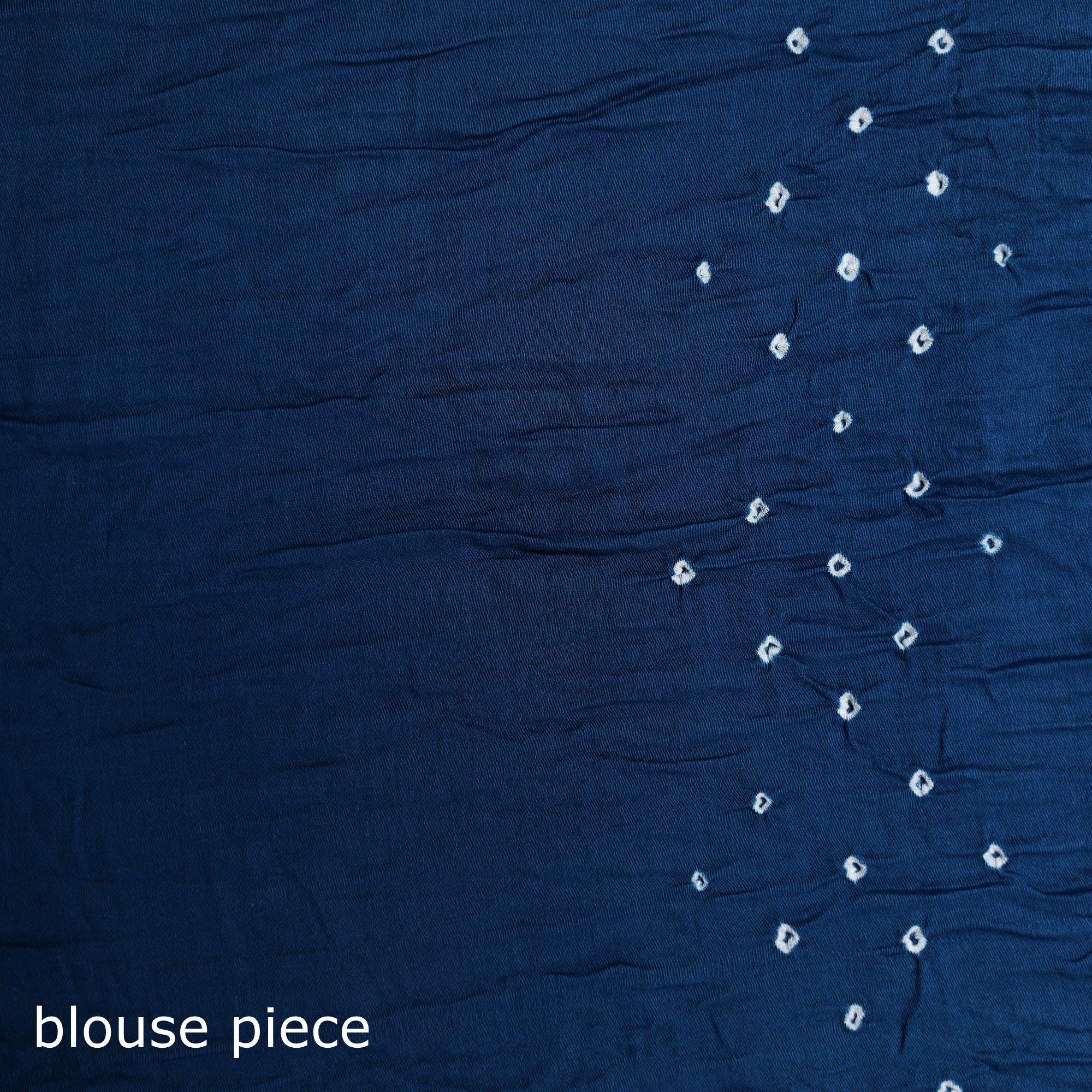 Blue - Kutch Bandhani Tie-Dye Cotton Saree 106 - Image 5