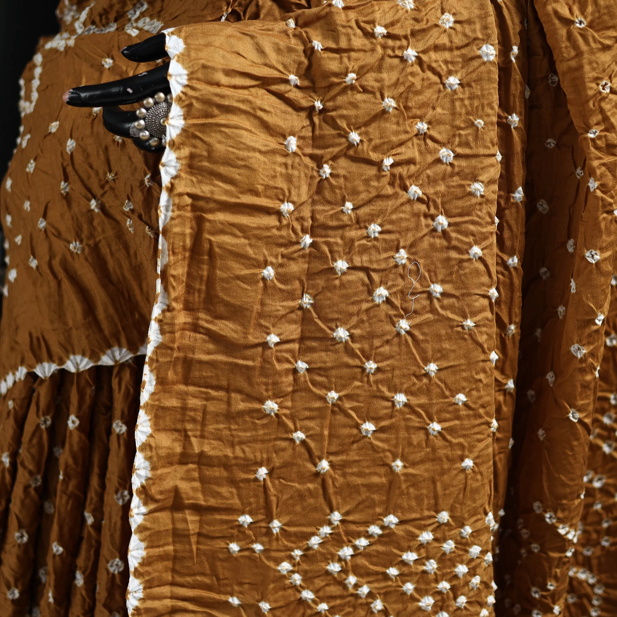Yellow - Kutch Bandhani Tie-Dye Cotton Saree 40 - Image 3
