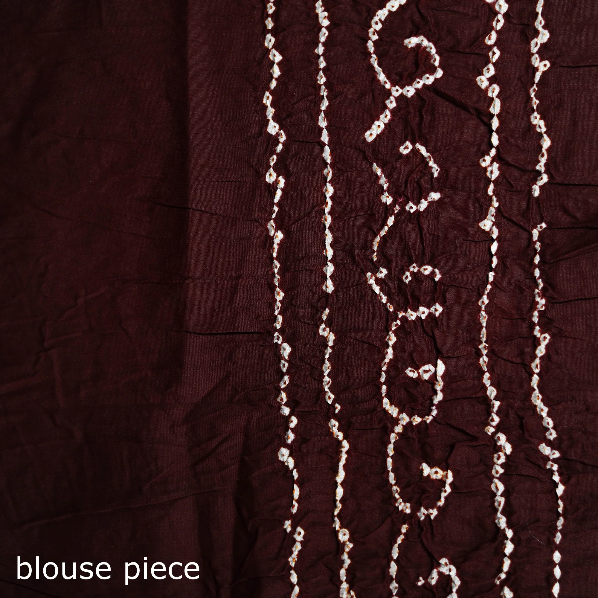 Maroon - Kutch Bandhani Tie-Dye Cotton Saree 56 - Image 5