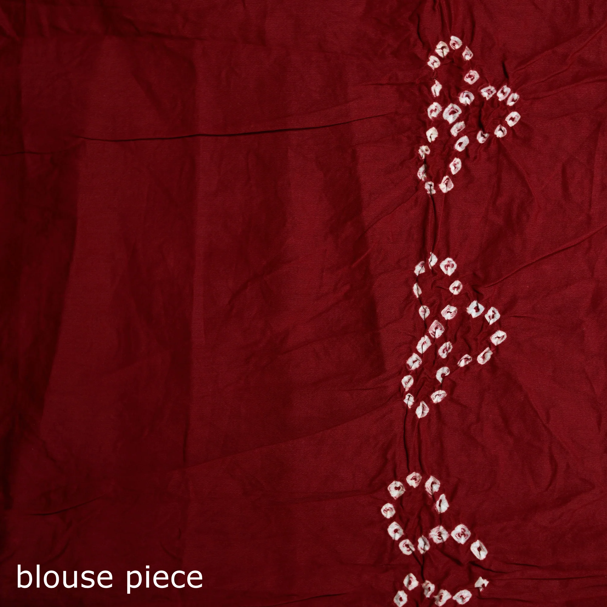 Red - Kutch Bandhani Tie-Dye Cotton Saree 60 - Image 5