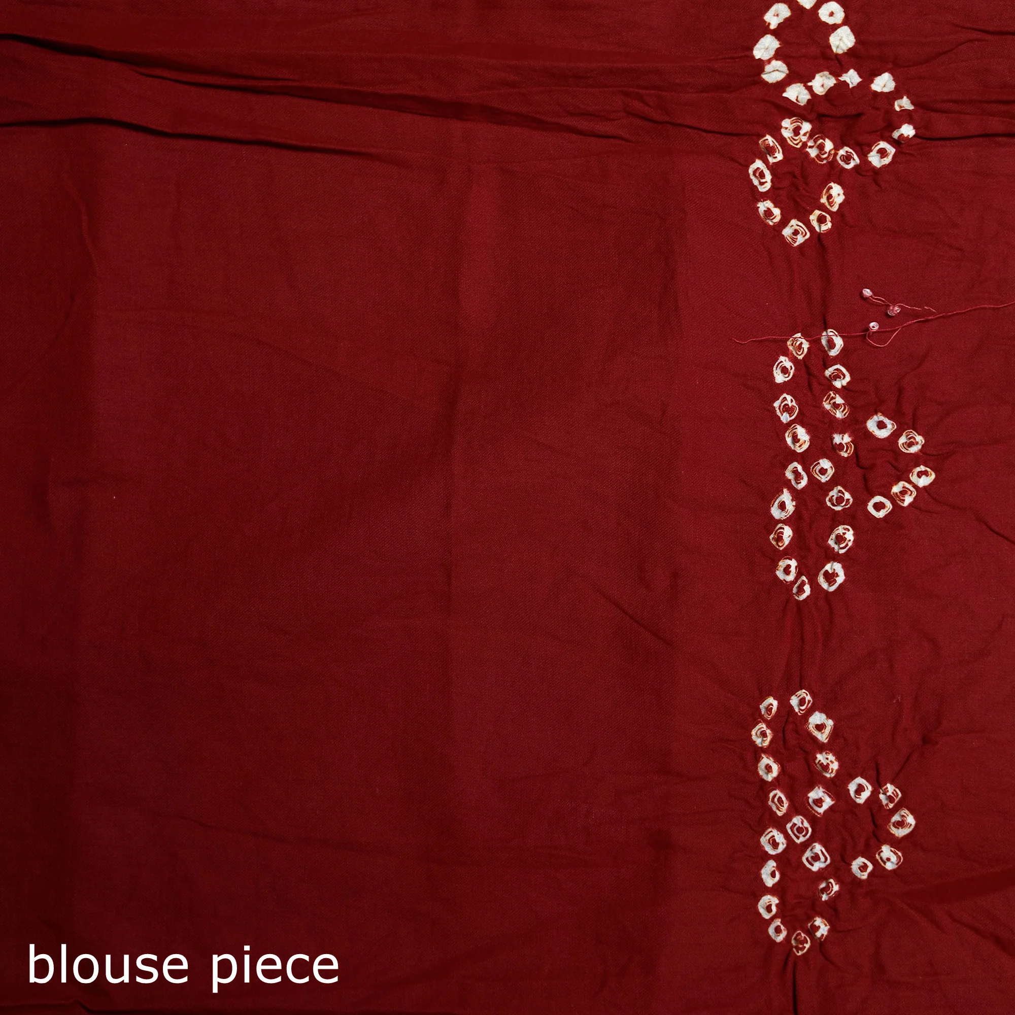 Red - Kutch Bandhani Tie-Dye Cotton Saree 68 - Image 5