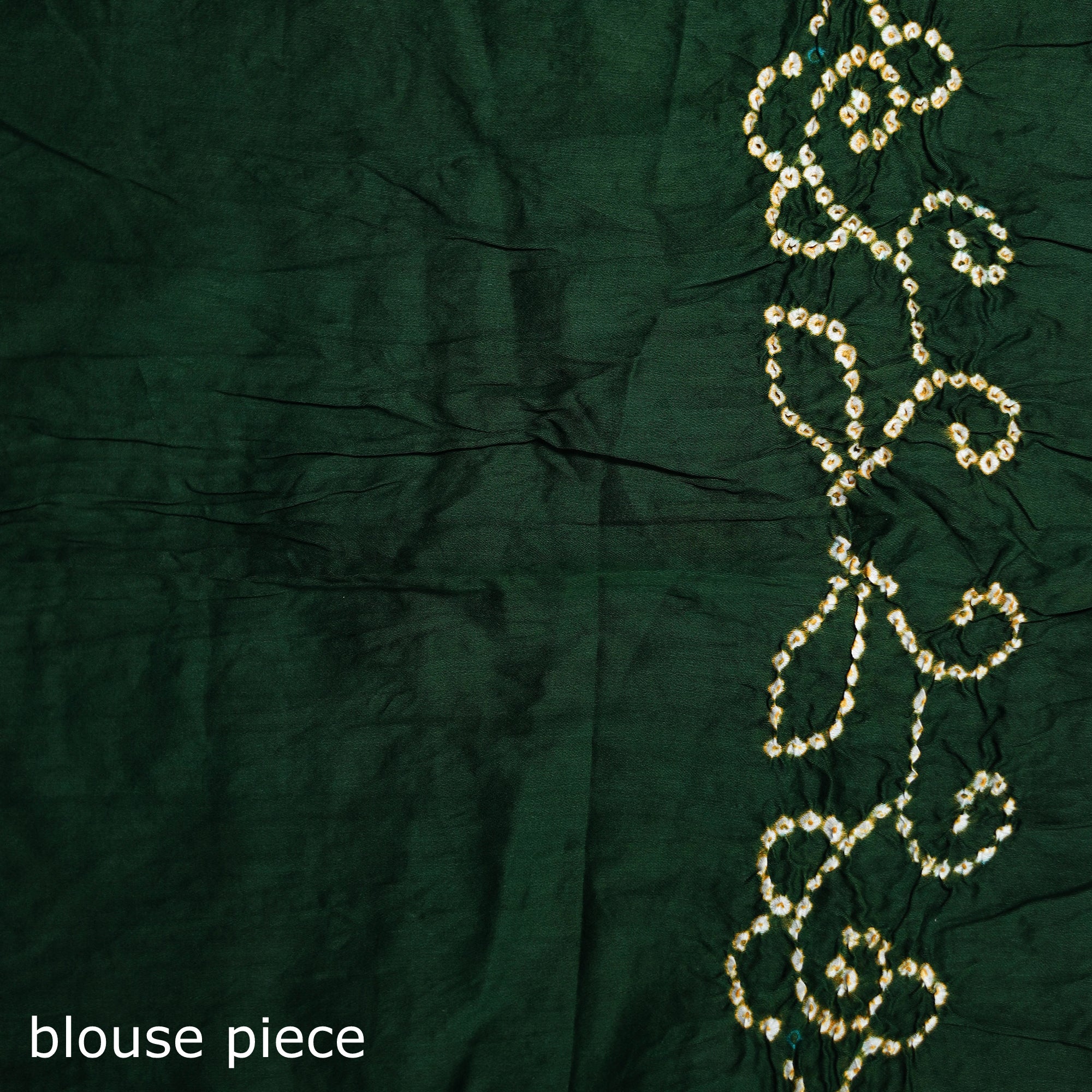 Green - Kutch Bandhani Tie-Dye Cotton Saree 80 - Image 5