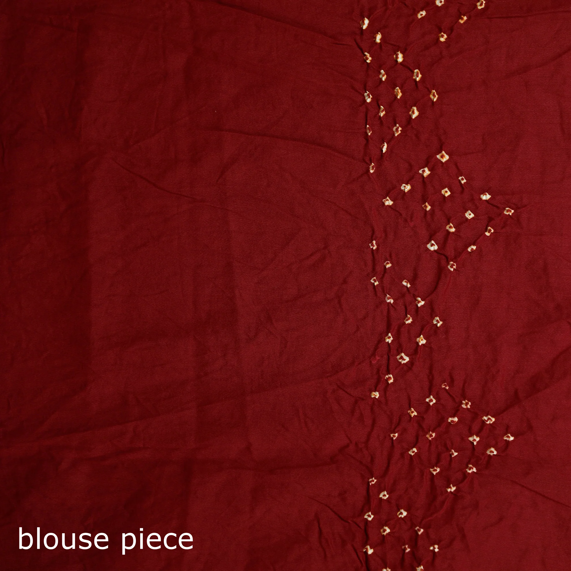 Red - Kutch Bandhani Tie-Dye Cotton Saree 92 - Image 5