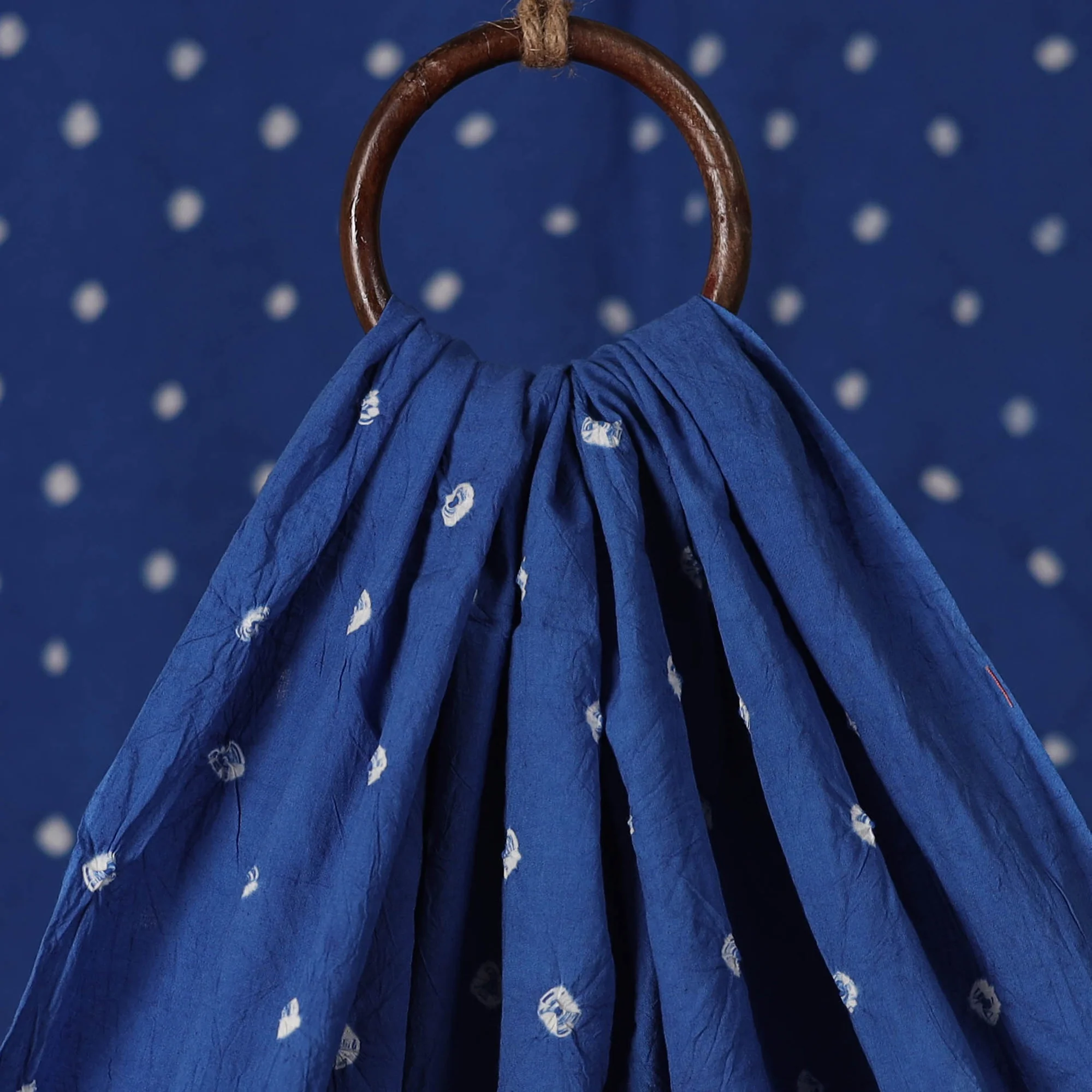 Blue - Kutch Bandhani Tie-Dye Pure Mul Cotton Fabric 02 - Image 3
