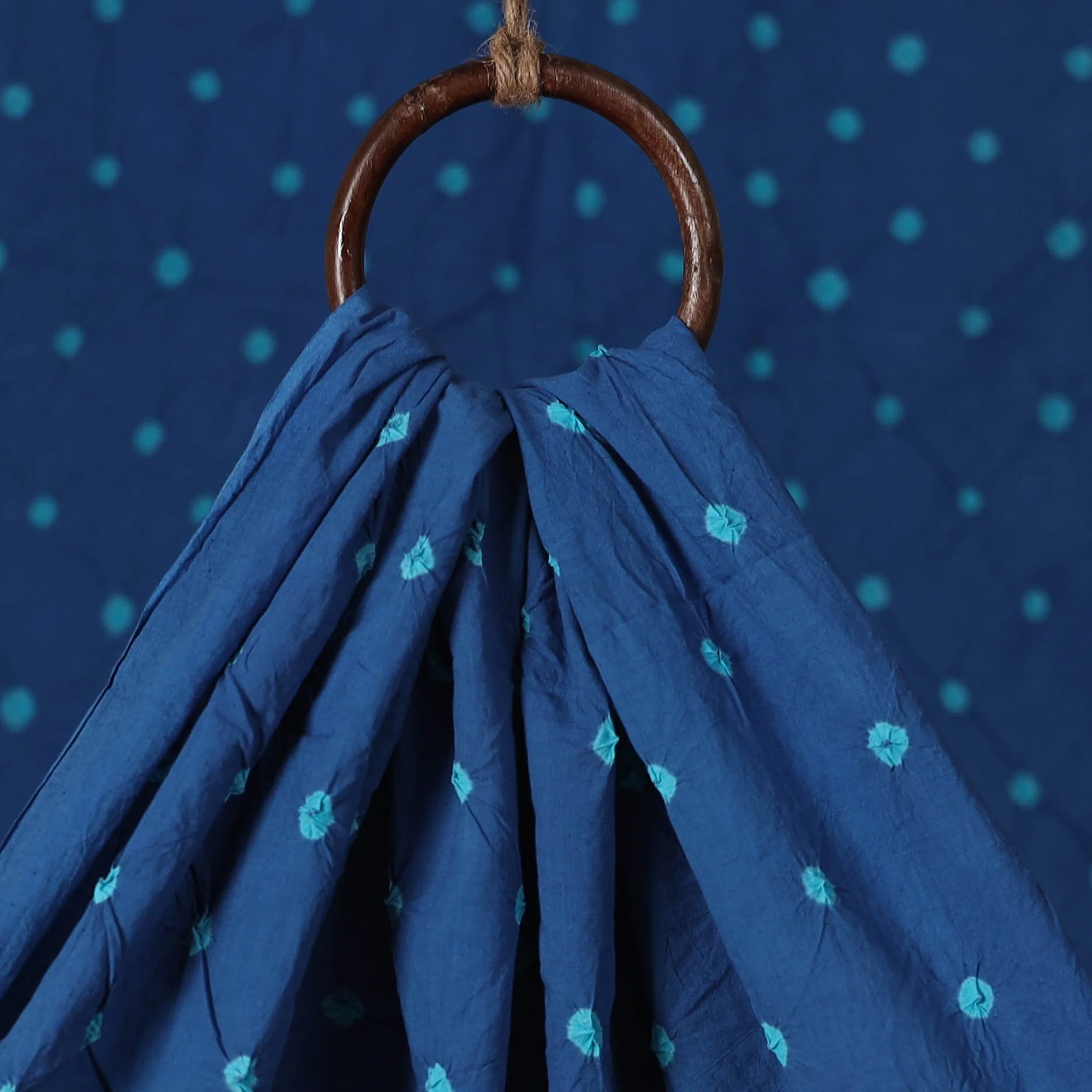 Blue - Kutch Bandhani Tie-Dye Pure Mul Cotton Fabric 22 - Image 3