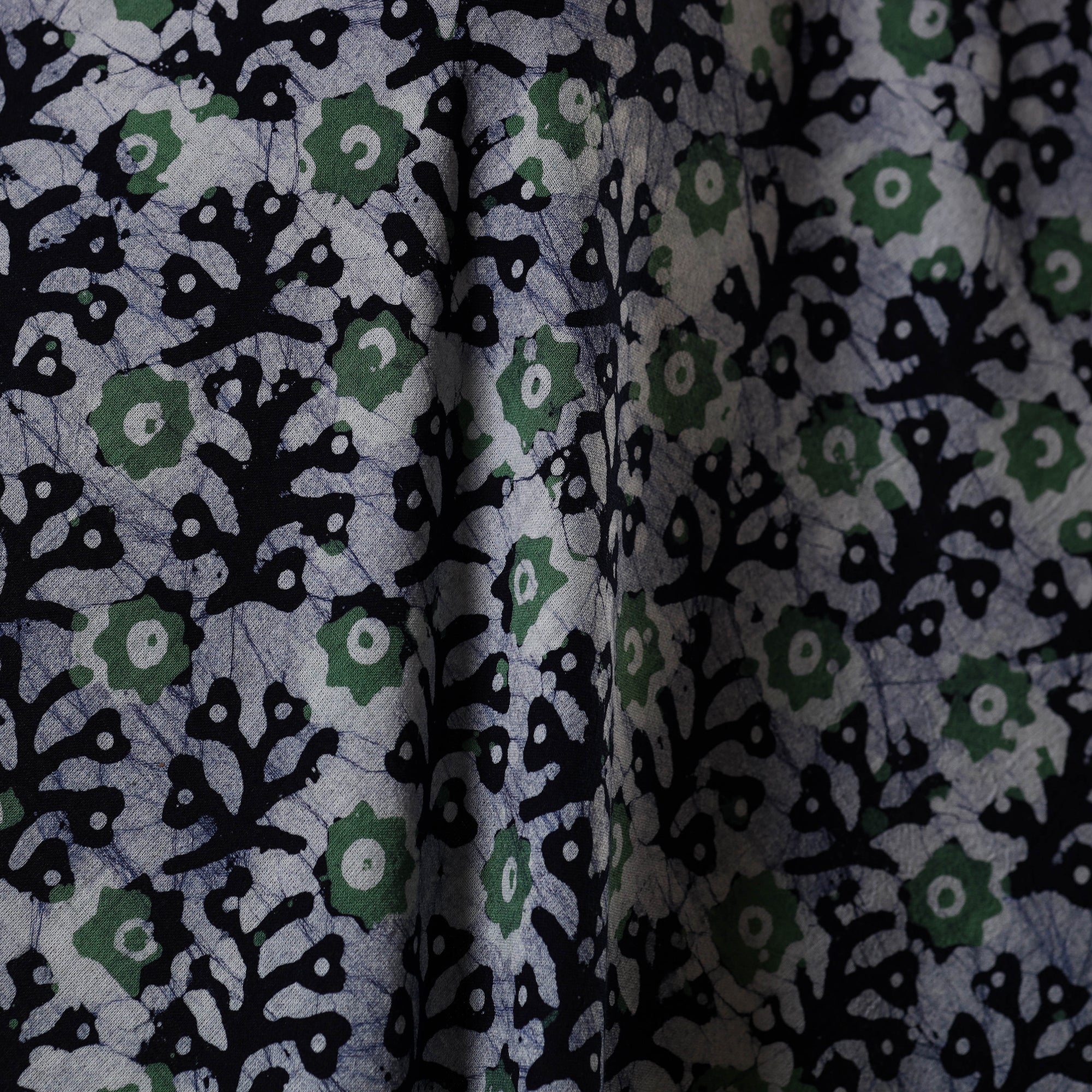 Blue - Kutch Batik Print Cotton Fabric 08 - Image 3