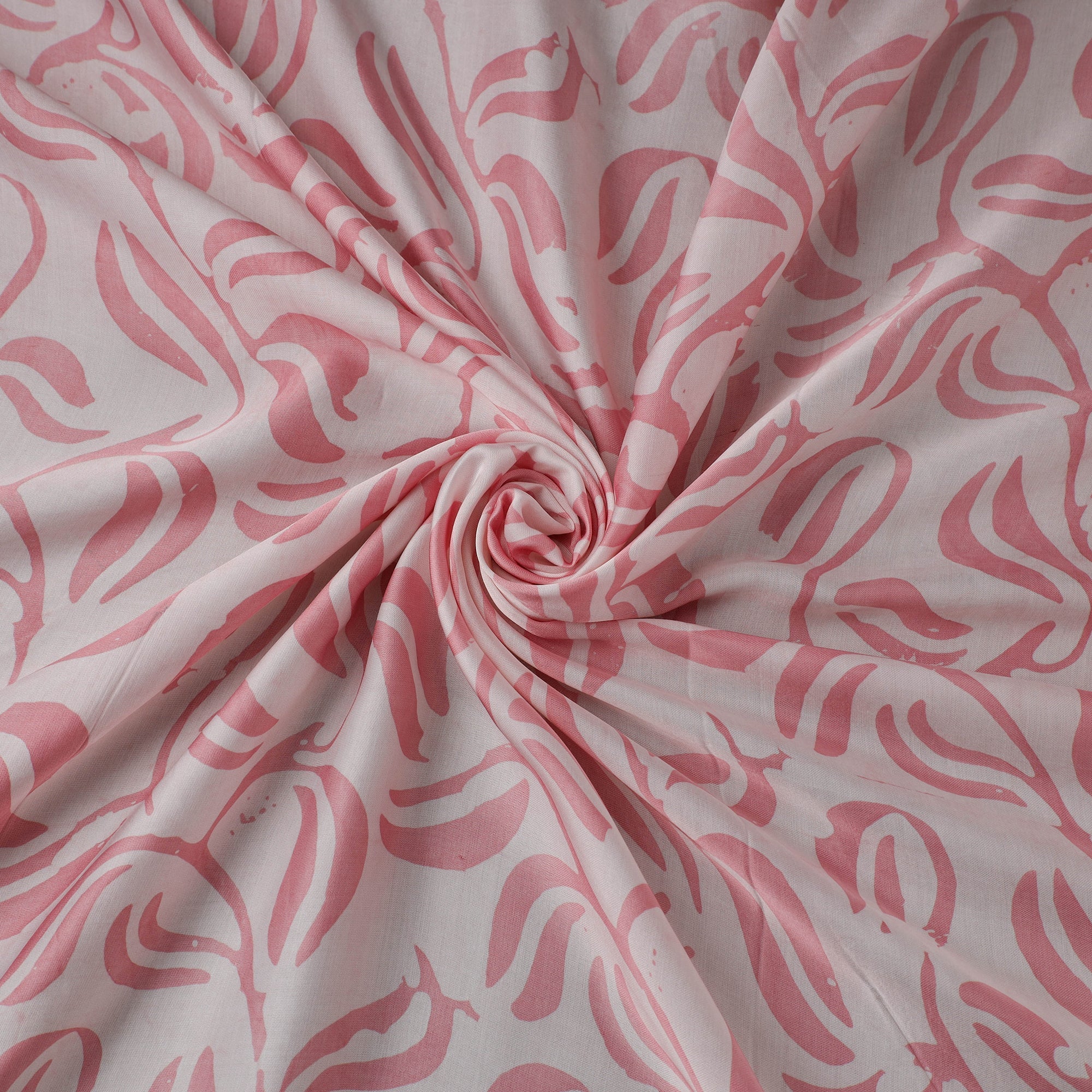 Pink - Kutch Batik Print Modal Silk Fabric 02