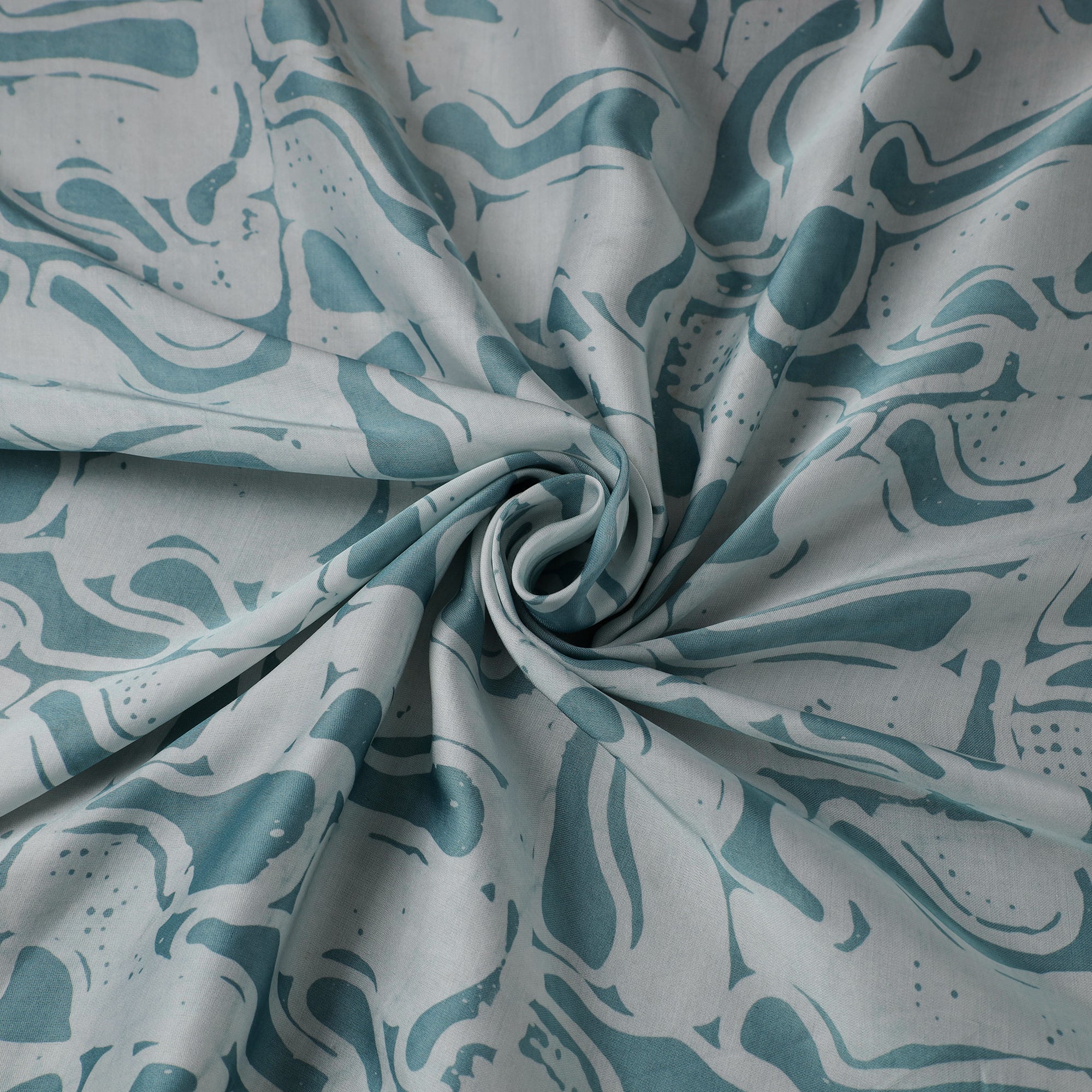 Blue - Kutch Batik Print Modal Silk Fabric 27
