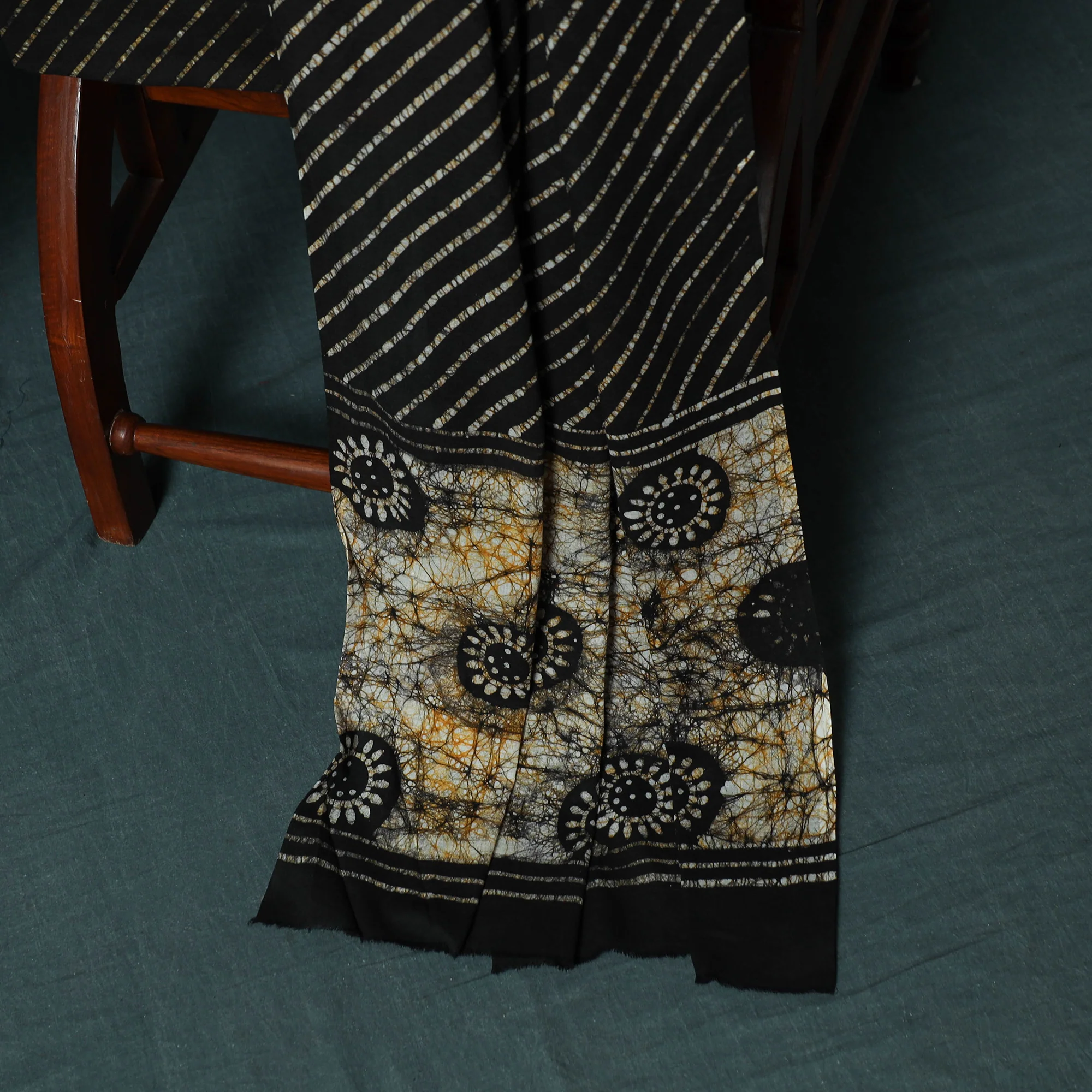Kutch Hand Block Batik Print Cotton 3pc Unstitched Dress Material Suit Set 16 - Image 4