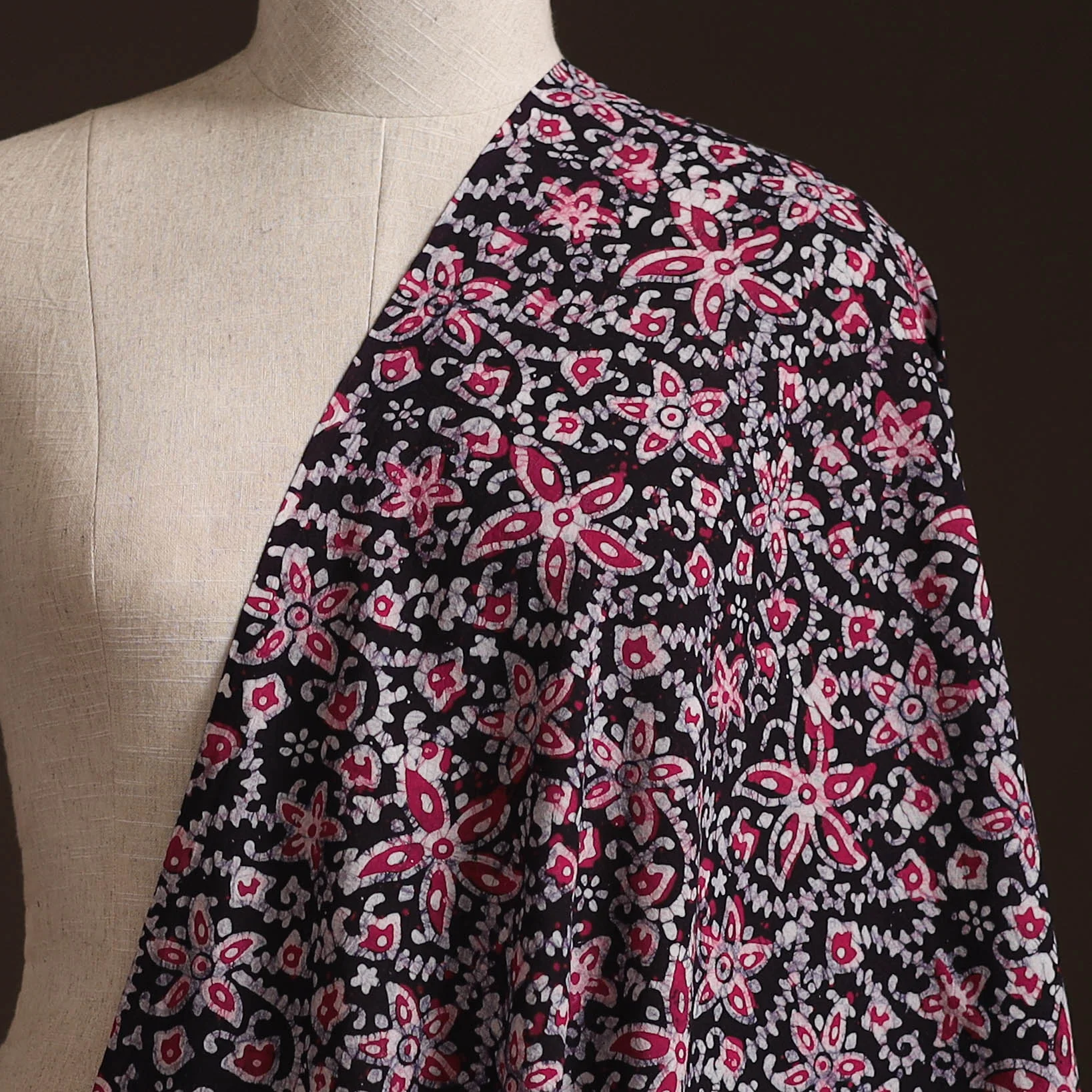 Pink - Kutch Hand Block Batik Print Cotton Fabric 01 - Image 2