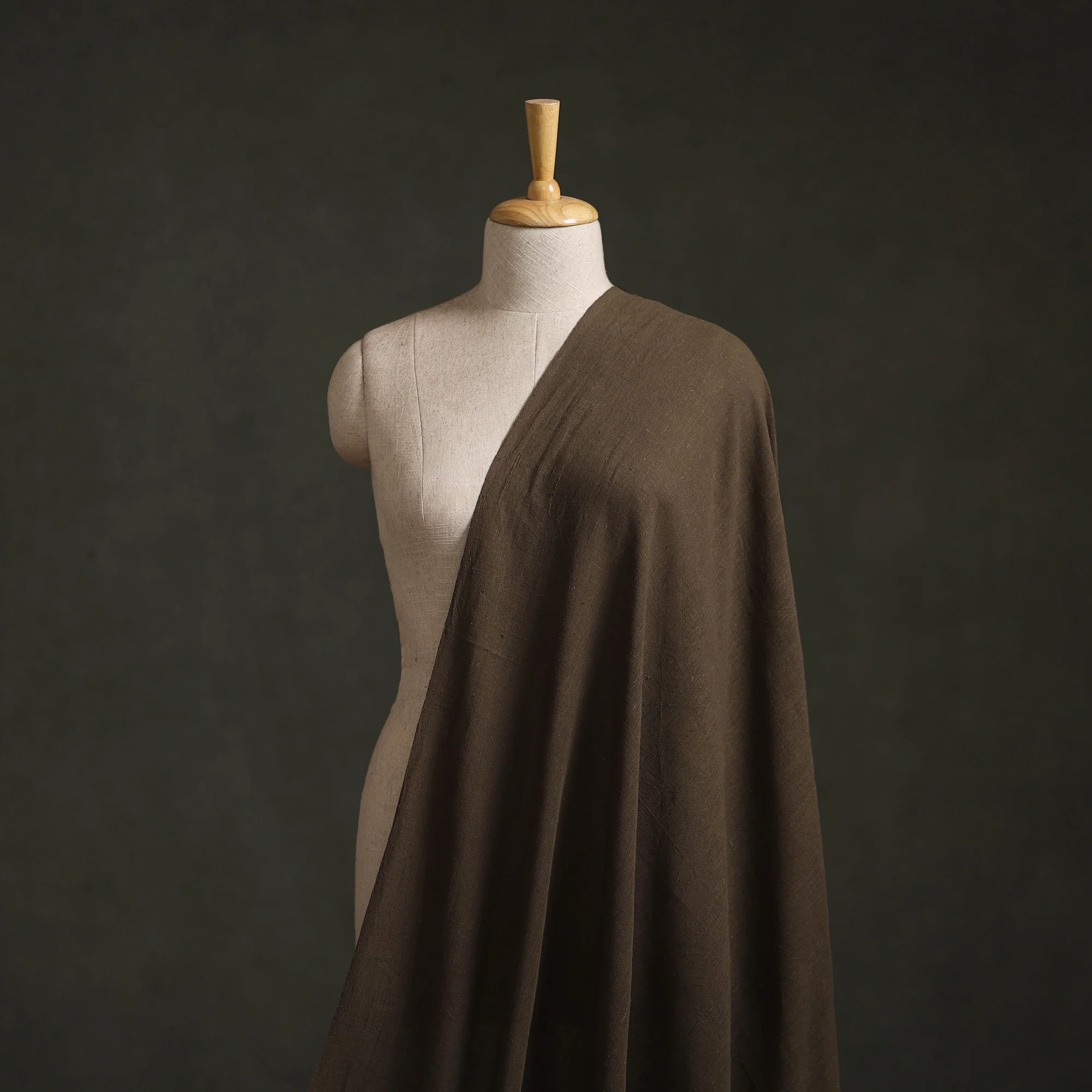 Brown - Kutch Organic Kala Cotton Handwoven Fabric 01 - Image 2