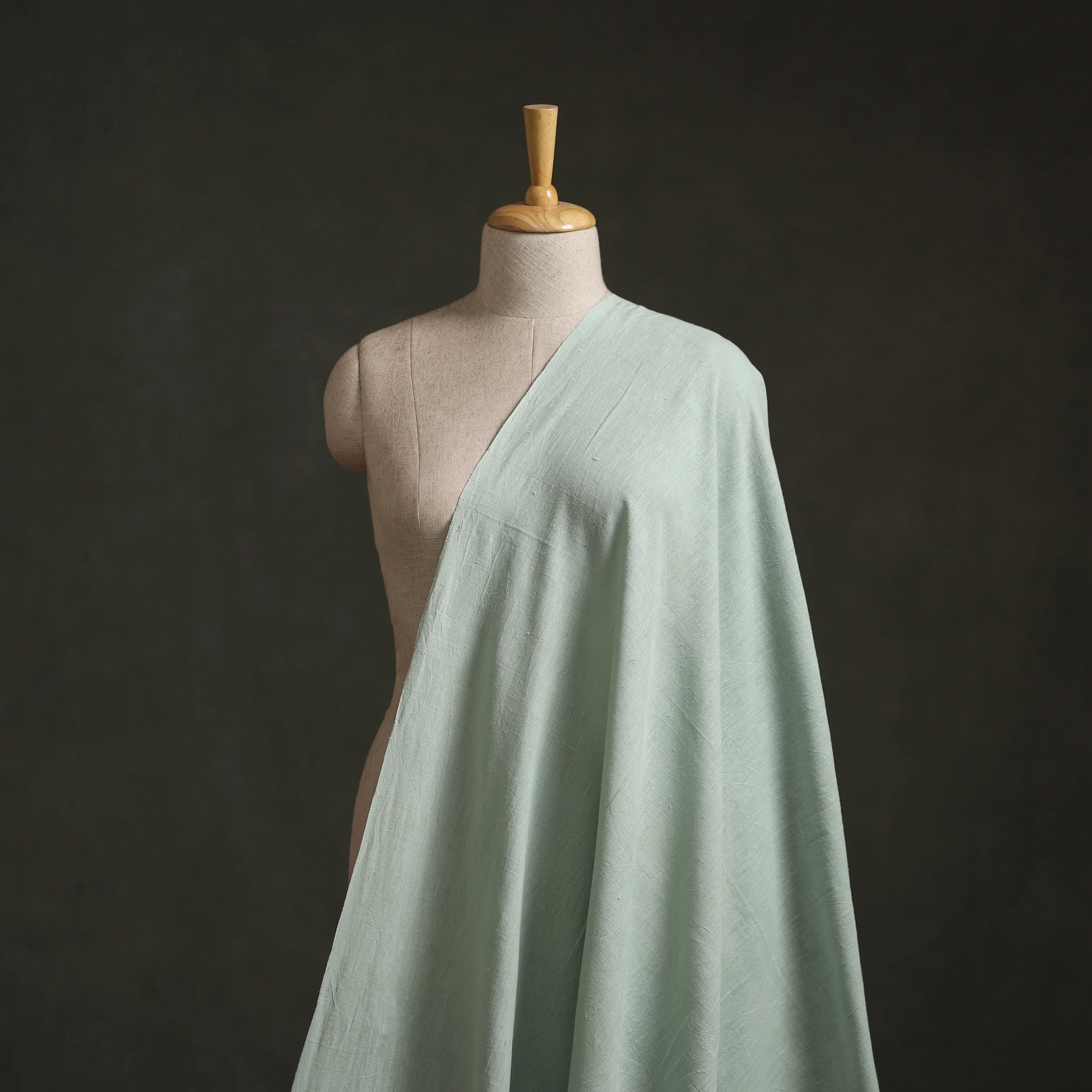 Green - Kutch Organic Kala Cotton Handwoven Fabric 05 - Image 2