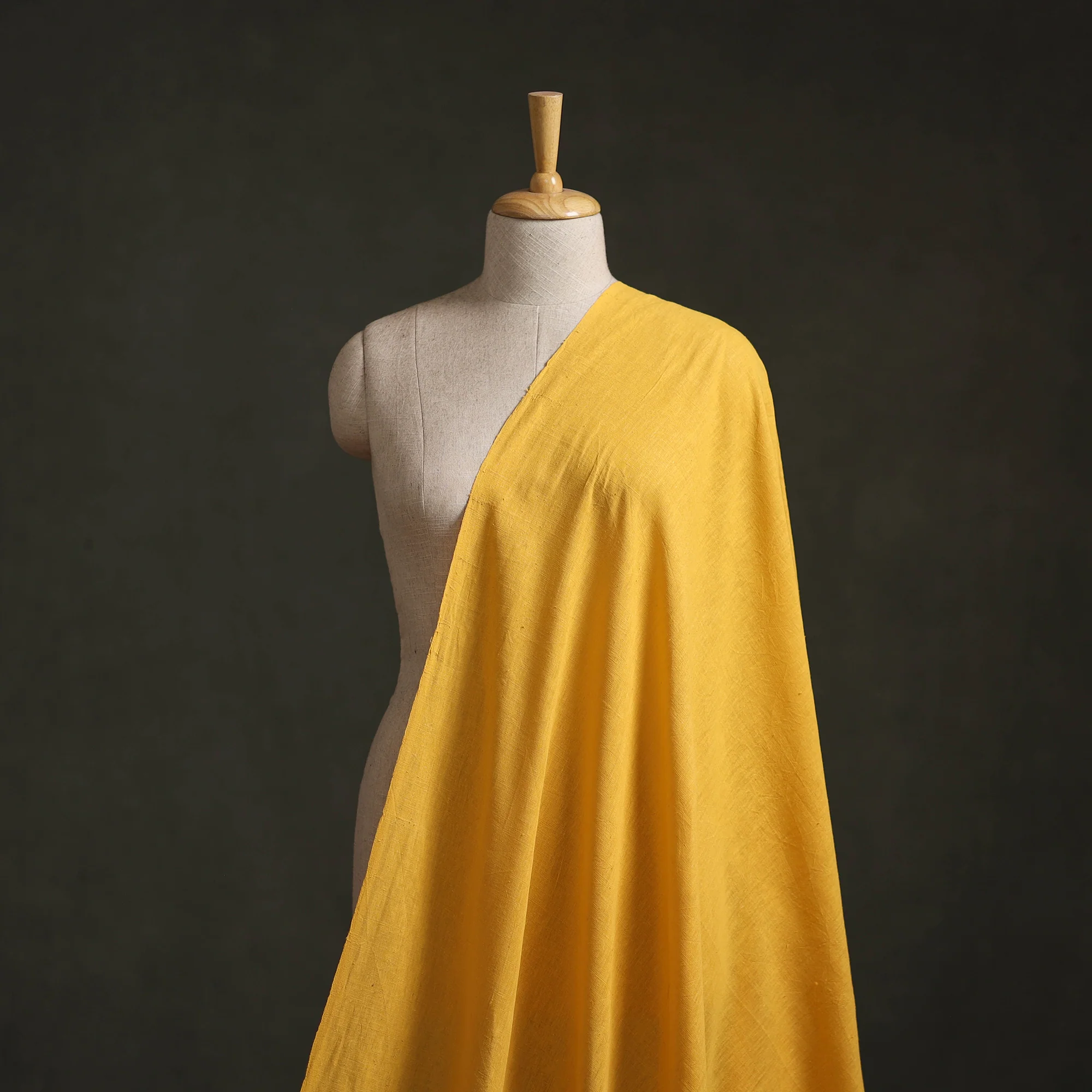 Yellow - Kutch Organic Kala Cotton Handwoven Fabric 06 - Image 2
