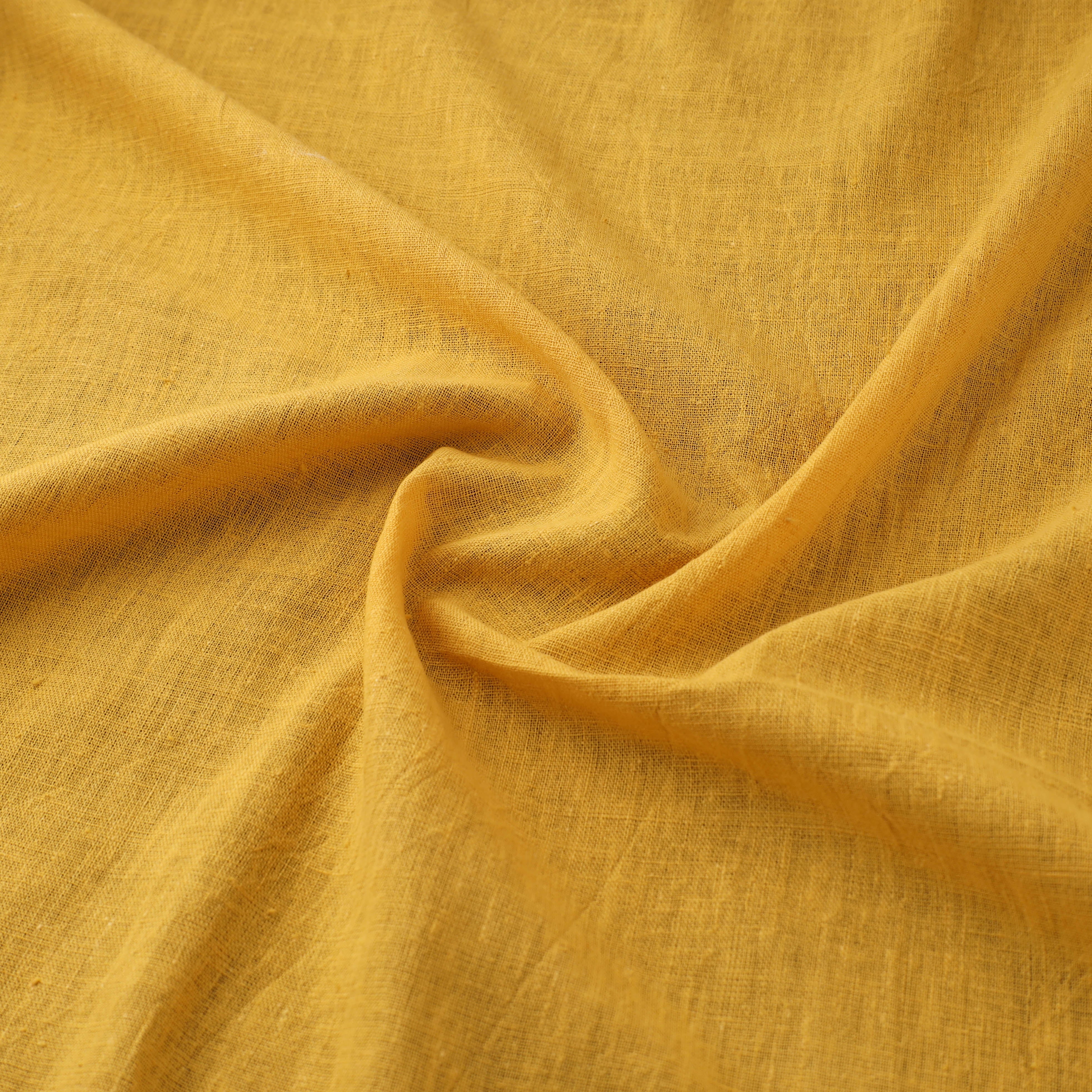 Yellow - Kutch Organic Kala Cotton Handwoven Fabric 06 - Image 3