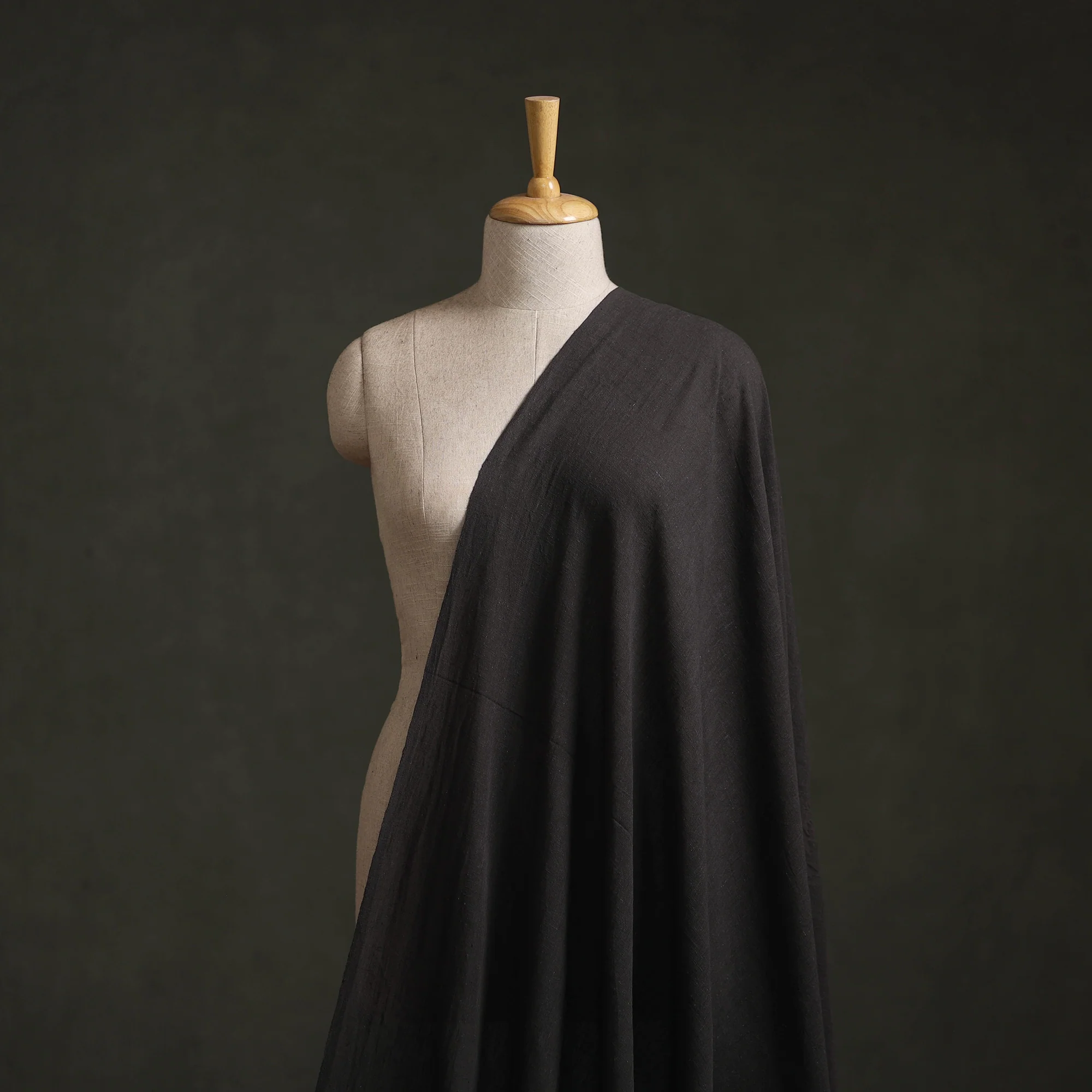 Black - Kutch Organic Kala Cotton Handwoven Fabric 08 - Image 2