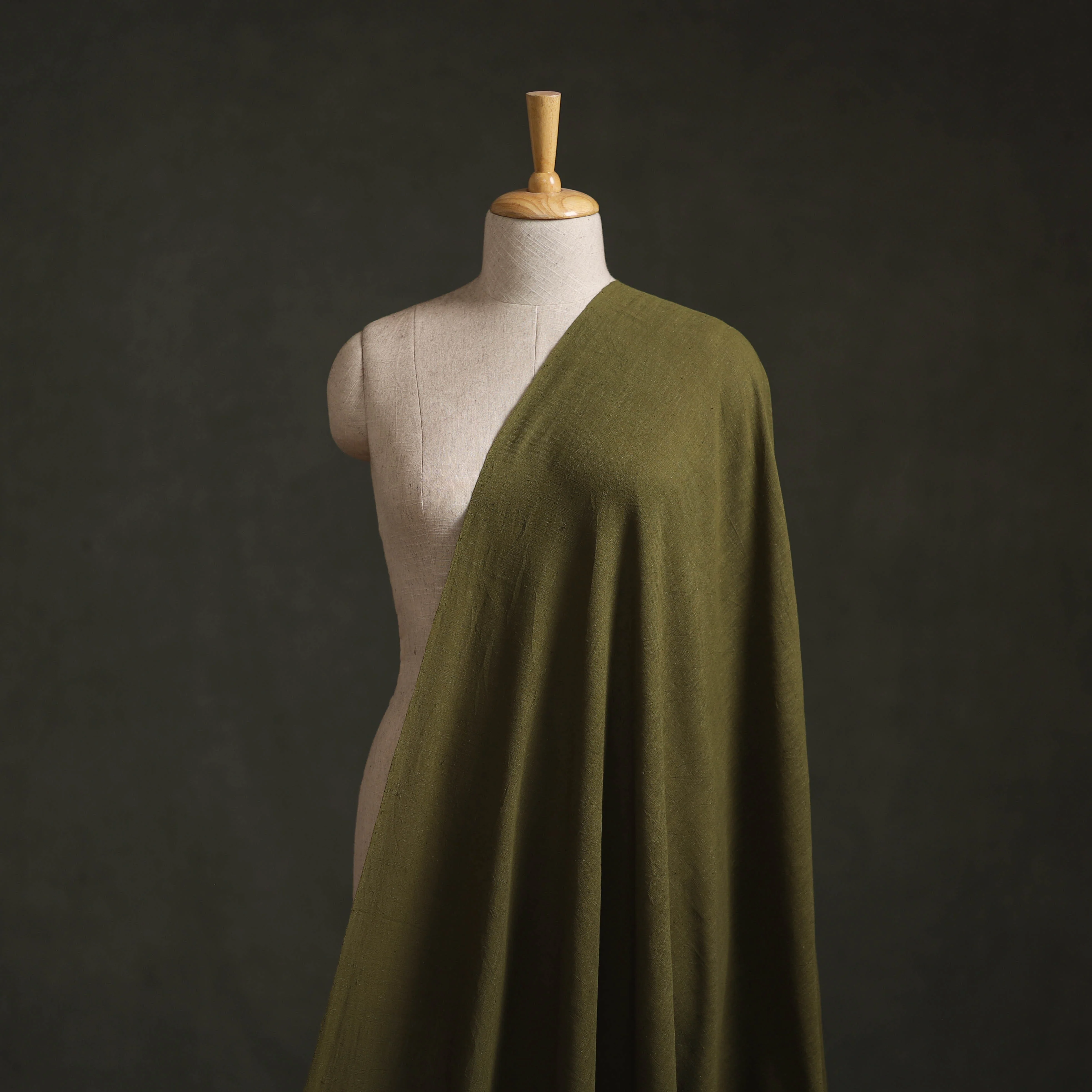 Green - Kutch Organic Kala Cotton Handwoven Fabric 12 - Image 2