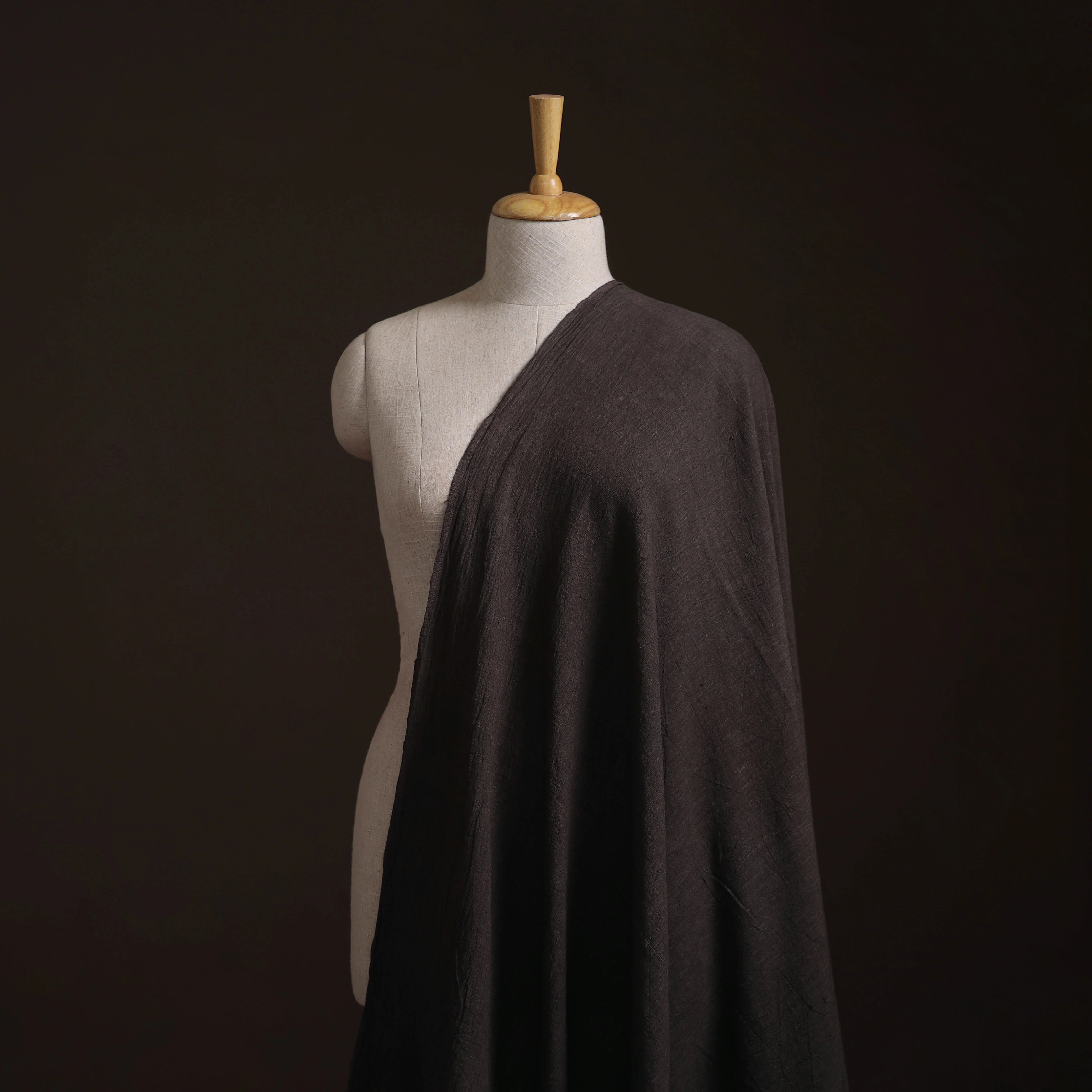 Brown - Kutch Organic Kala Cotton Handwoven Natural Dyed Fabric 01