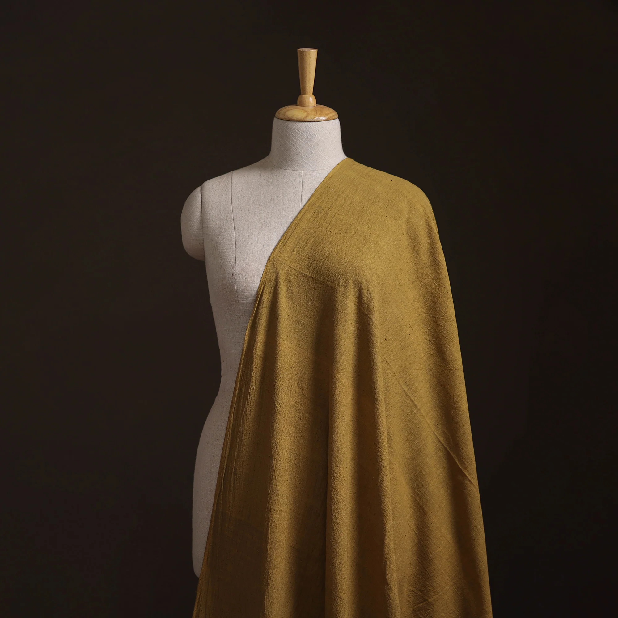 Yellow - Kutch Organic Kala Cotton Handwoven Natural Dyed Fabric 06