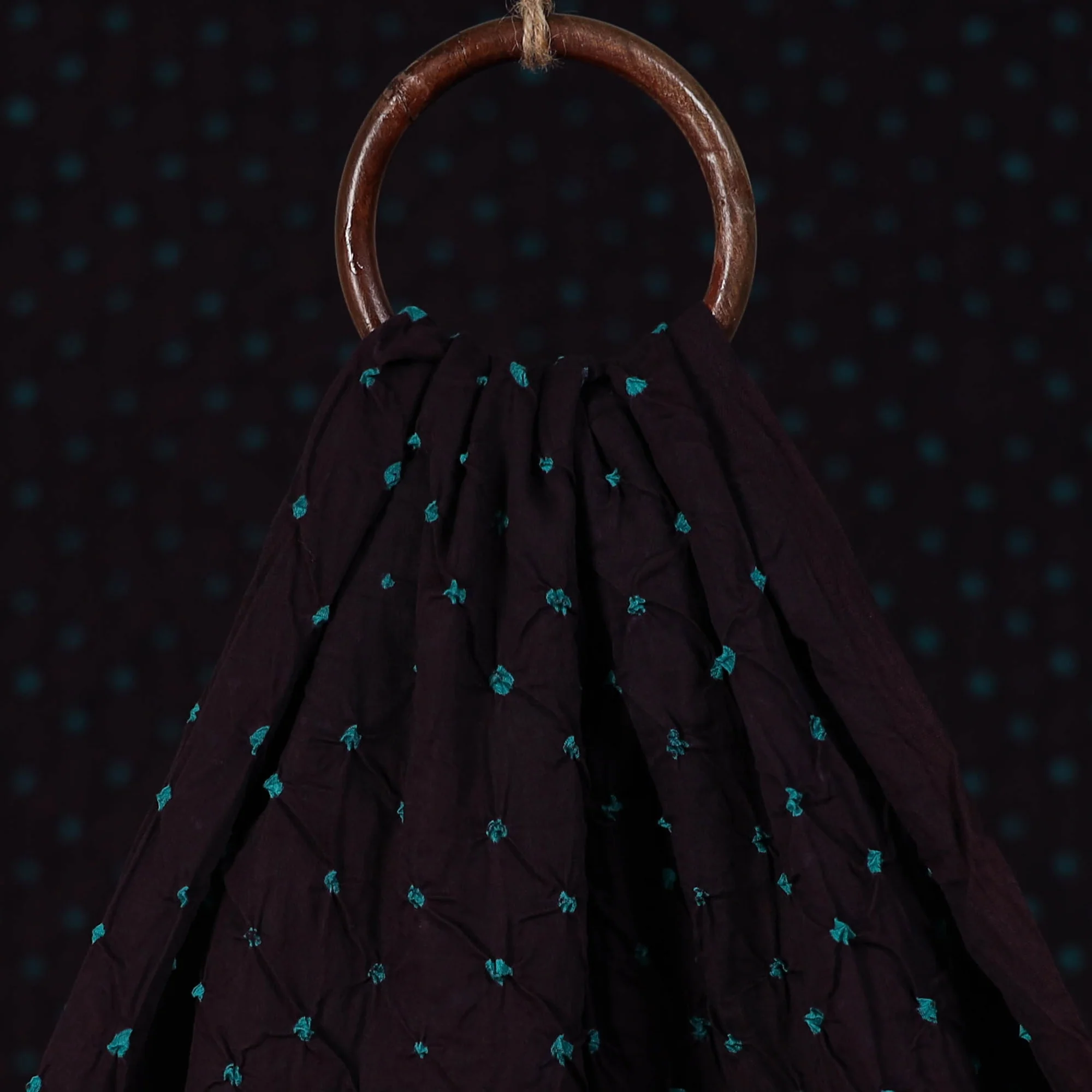 Black - Kutch Tie-Dye Bandhani Cotton Fabric 02 - Image 3