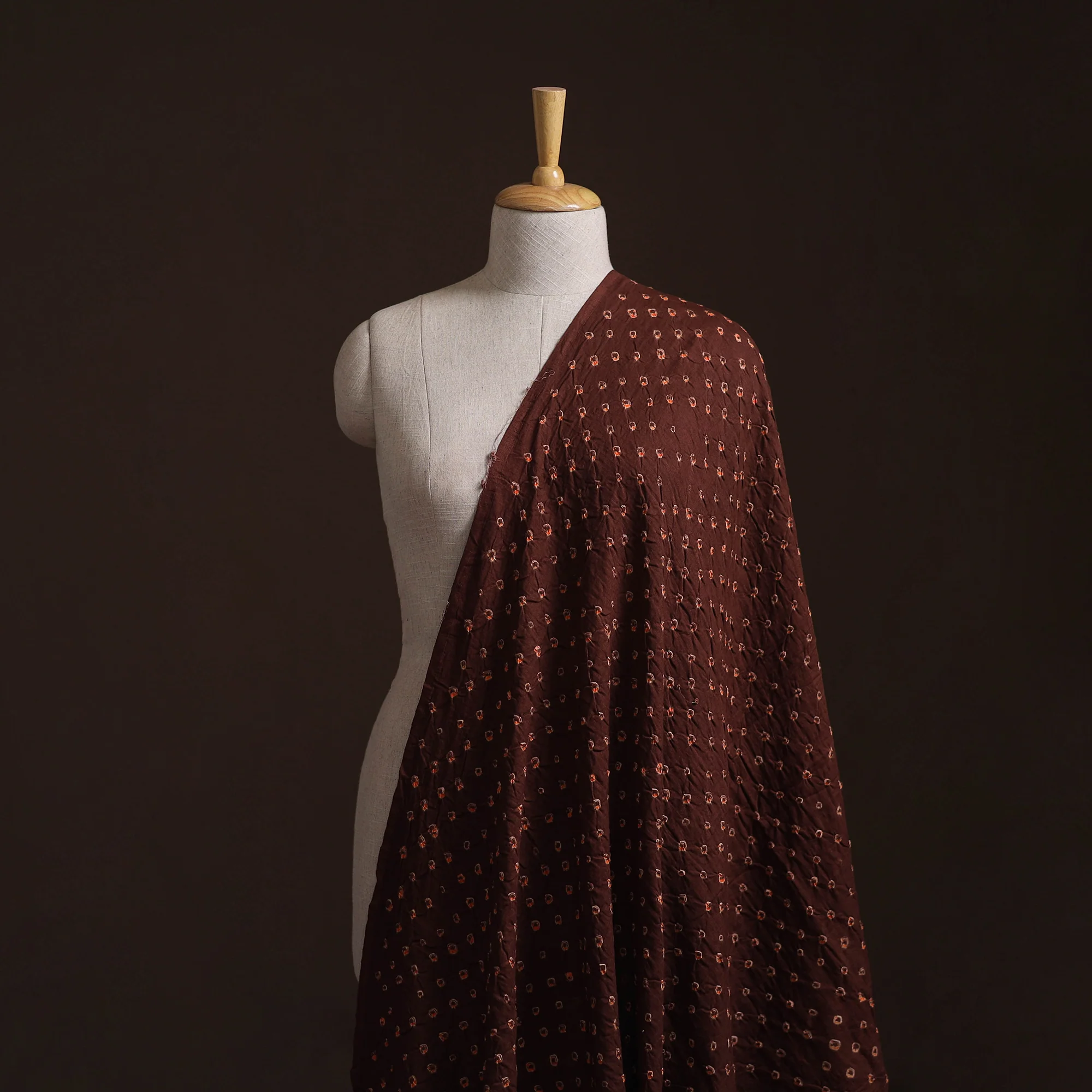 Brown - Kutch Tie-Dye Bandhani Cotton Fabric 04 - Image 2