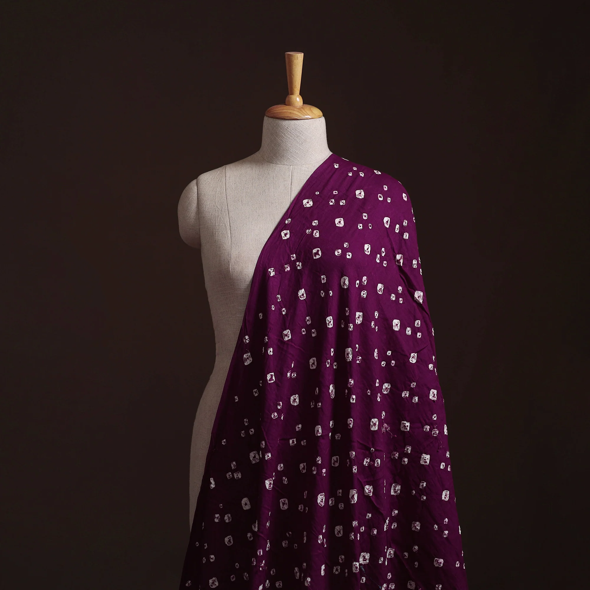 Purple - Kutch Tie-Dye Bandhani Cotton Fabric 30 - Image 2