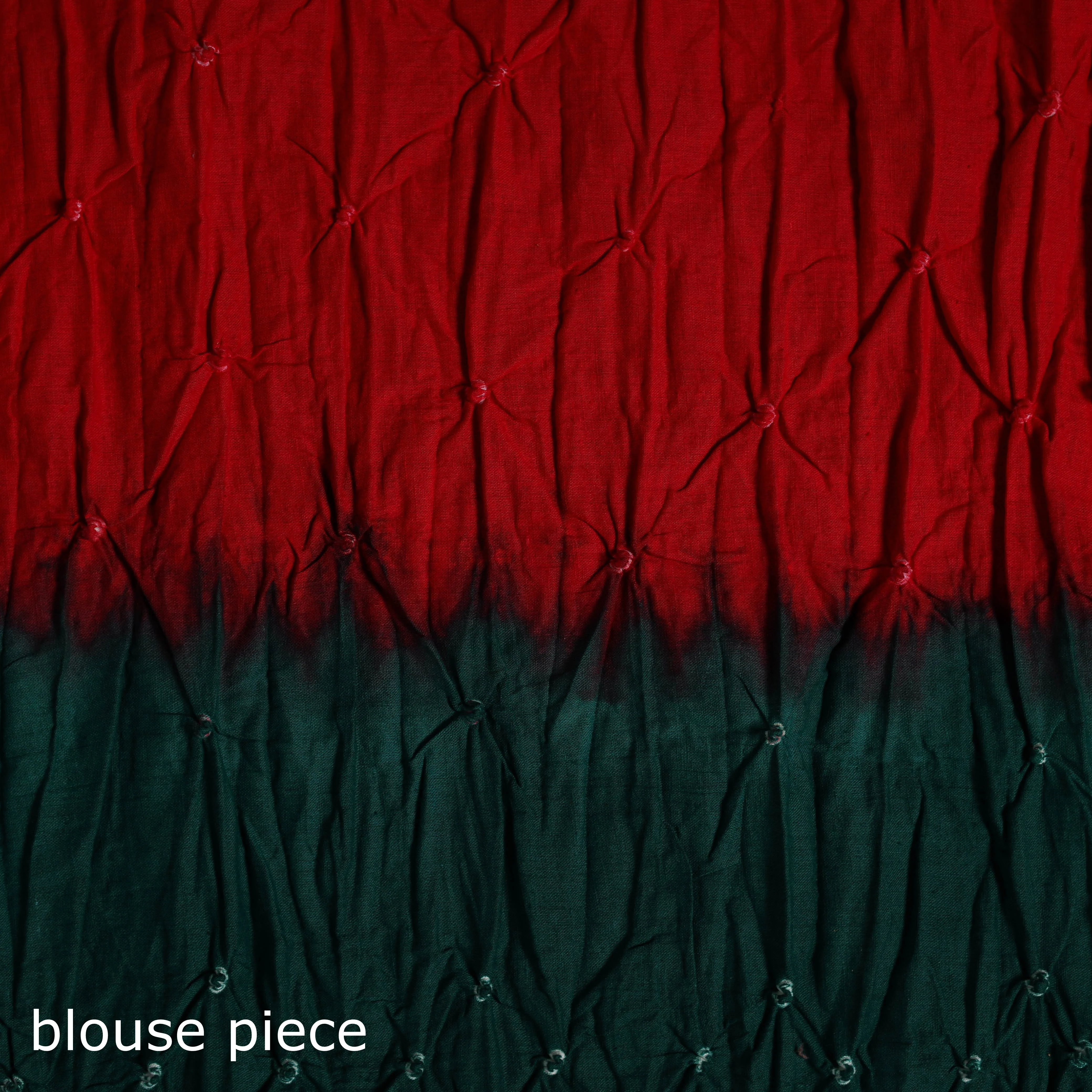 Kutch Tie-Dye Bandhani Cotton Saree with Blouse Piece 07 - Image 5