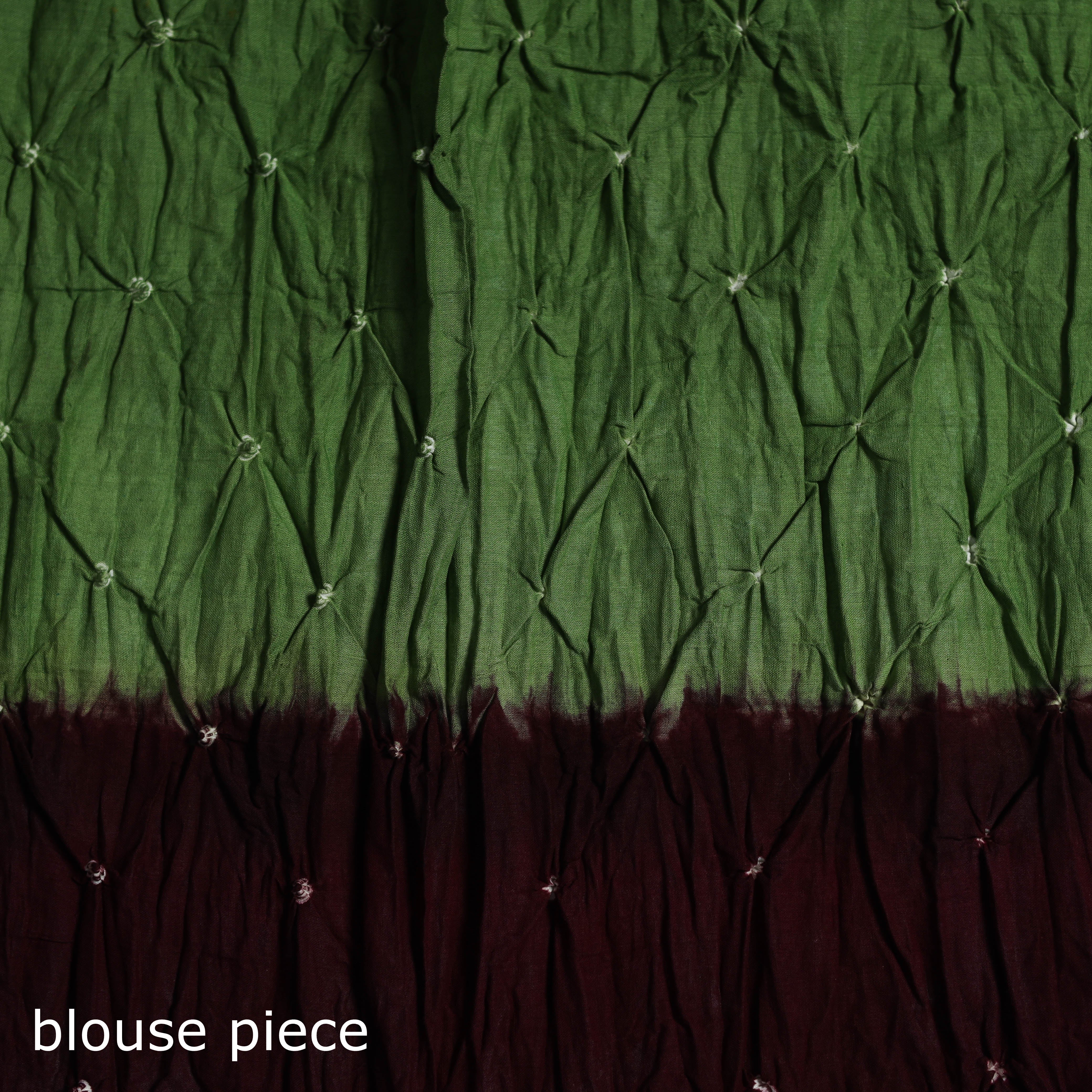 Kutch Tie-Dye Bandhani Cotton Saree with Blouse Piece 10 - Image 4