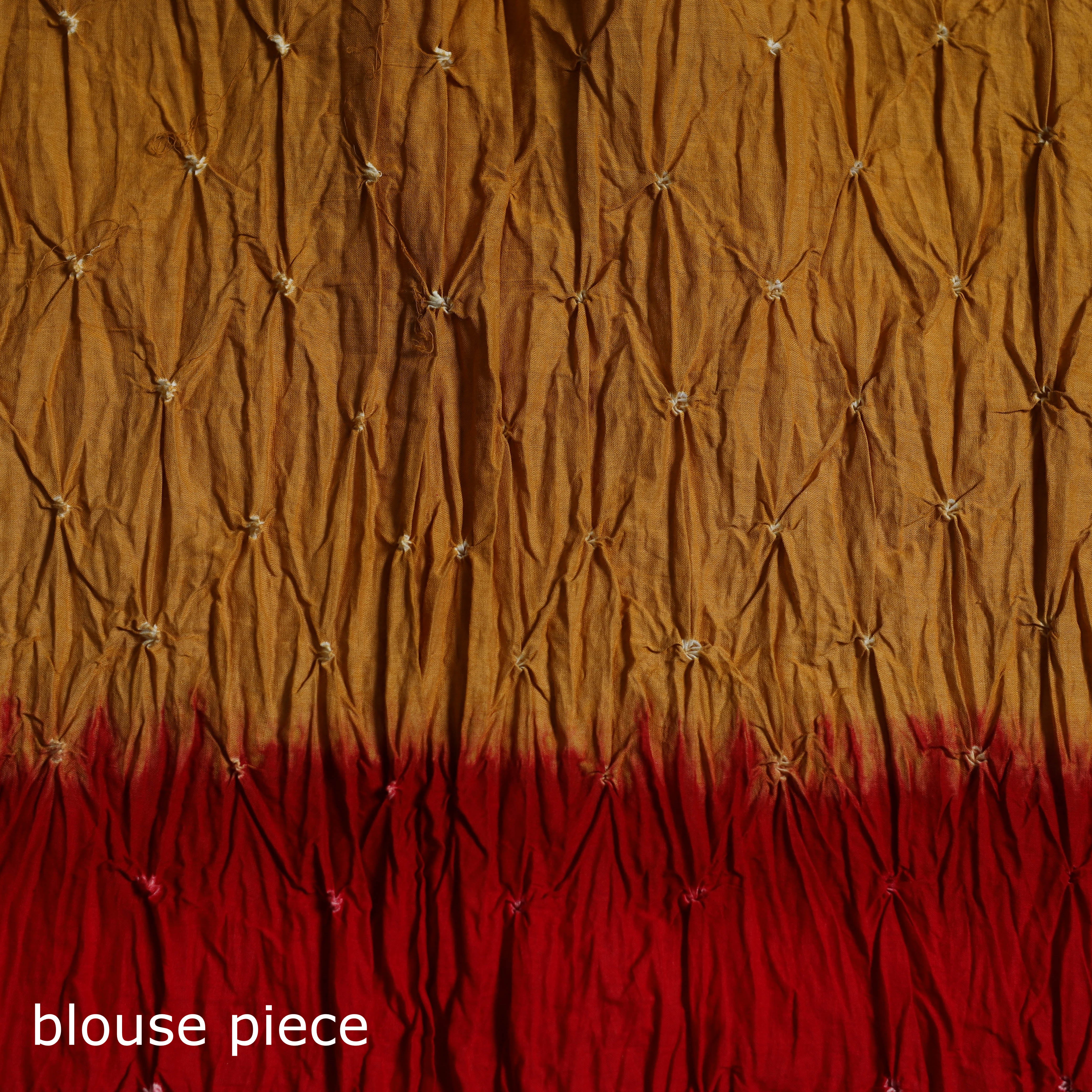 Kutch Tie-Dye Bandhani Cotton Saree with Blouse Piece 11 - Image 5